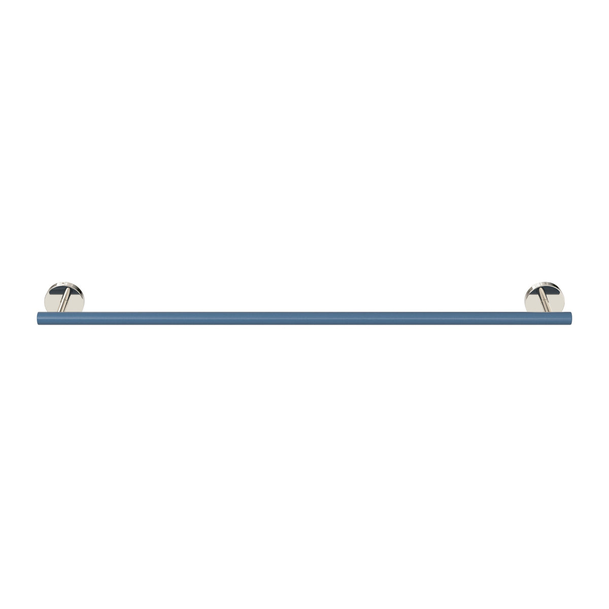 Nickel and Slate Blue color Swift Towel Bar 24" Dutton Brown hardware