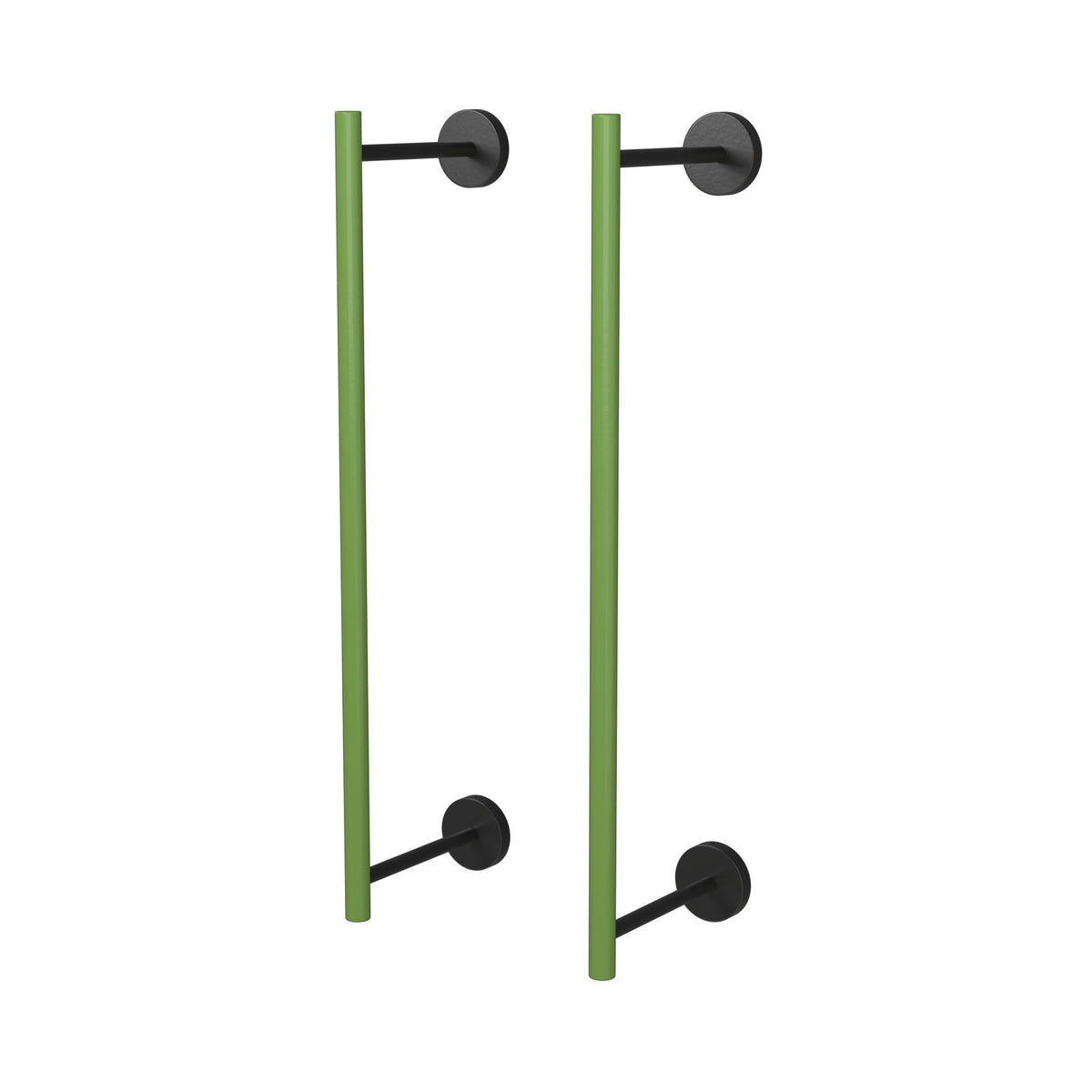 Black and Python Green color Swift Towel Rack 18" Dutton Brown hardware