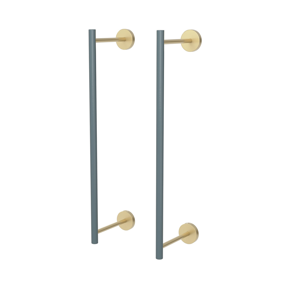 Brass and Lagoon color Swift Towel Rack 18" Dutton Brown hardware