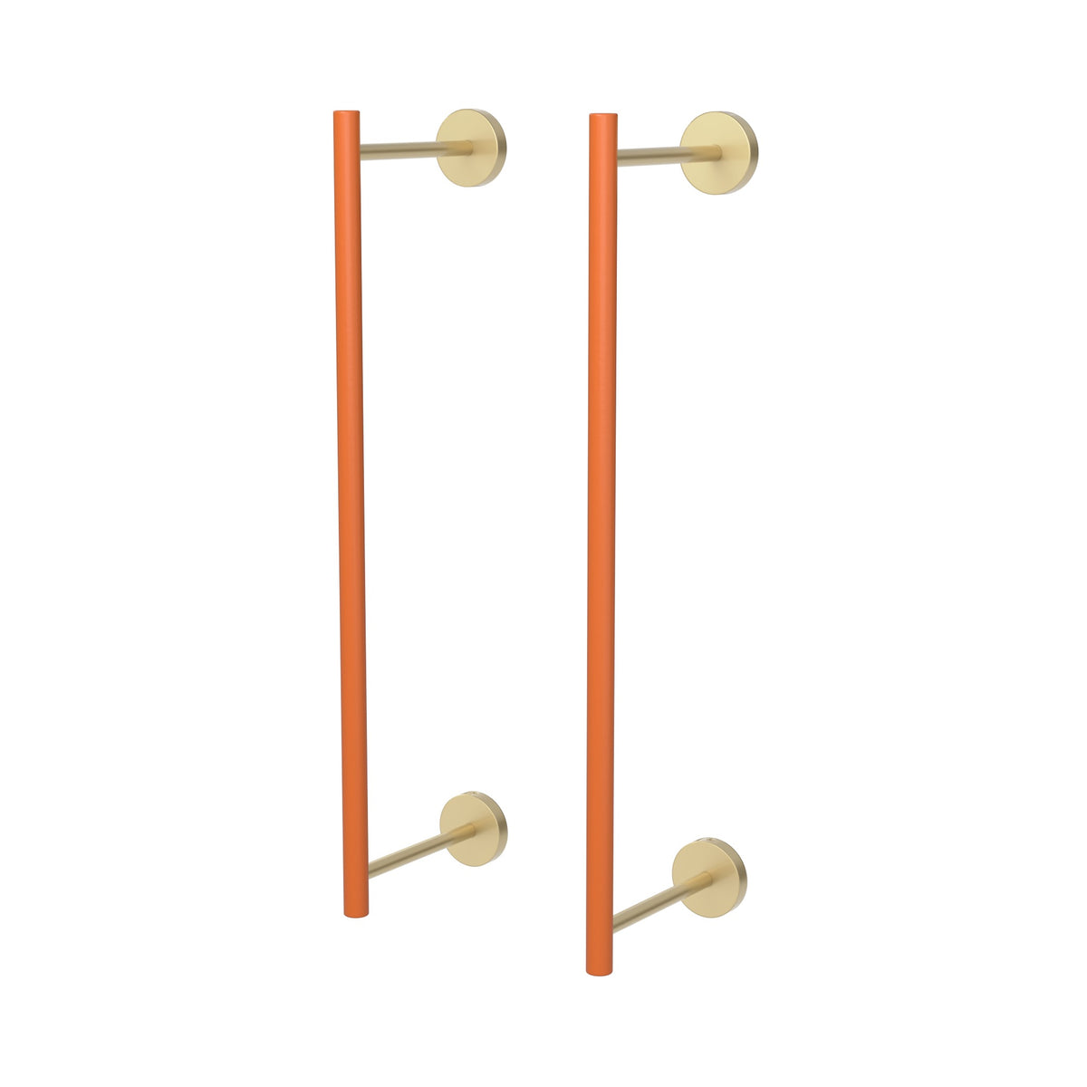 Brass and Orange color Swift Towel Rack 18" Dutton Brown hardware