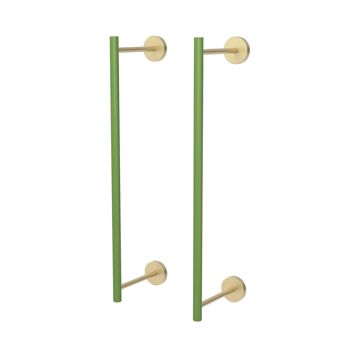 Brass and Python Green color Swift Towel Rack 18" Dutton Brown hardware