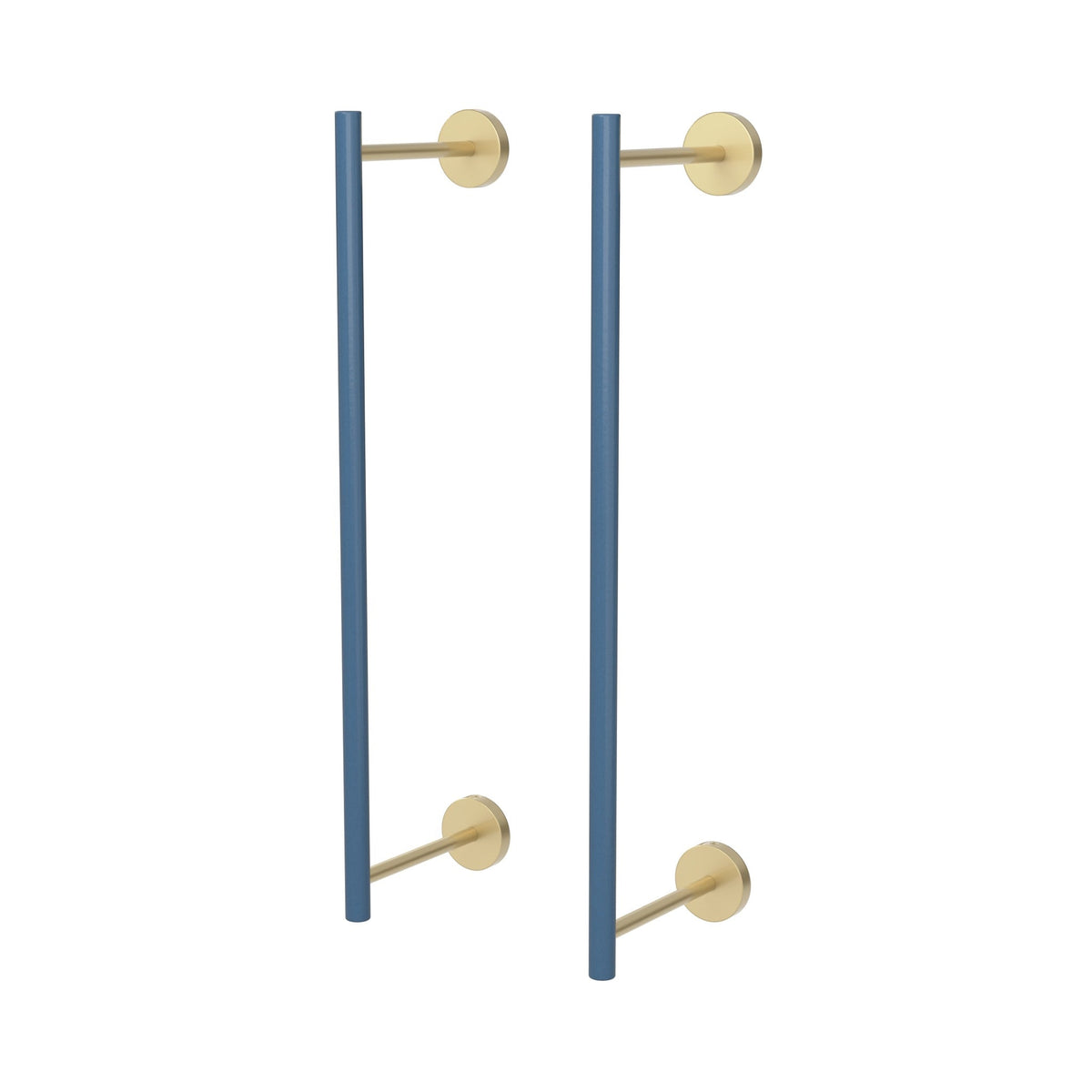 Brass and Slate Blue color Swift Towel Rack 18" Dutton Brown hardware