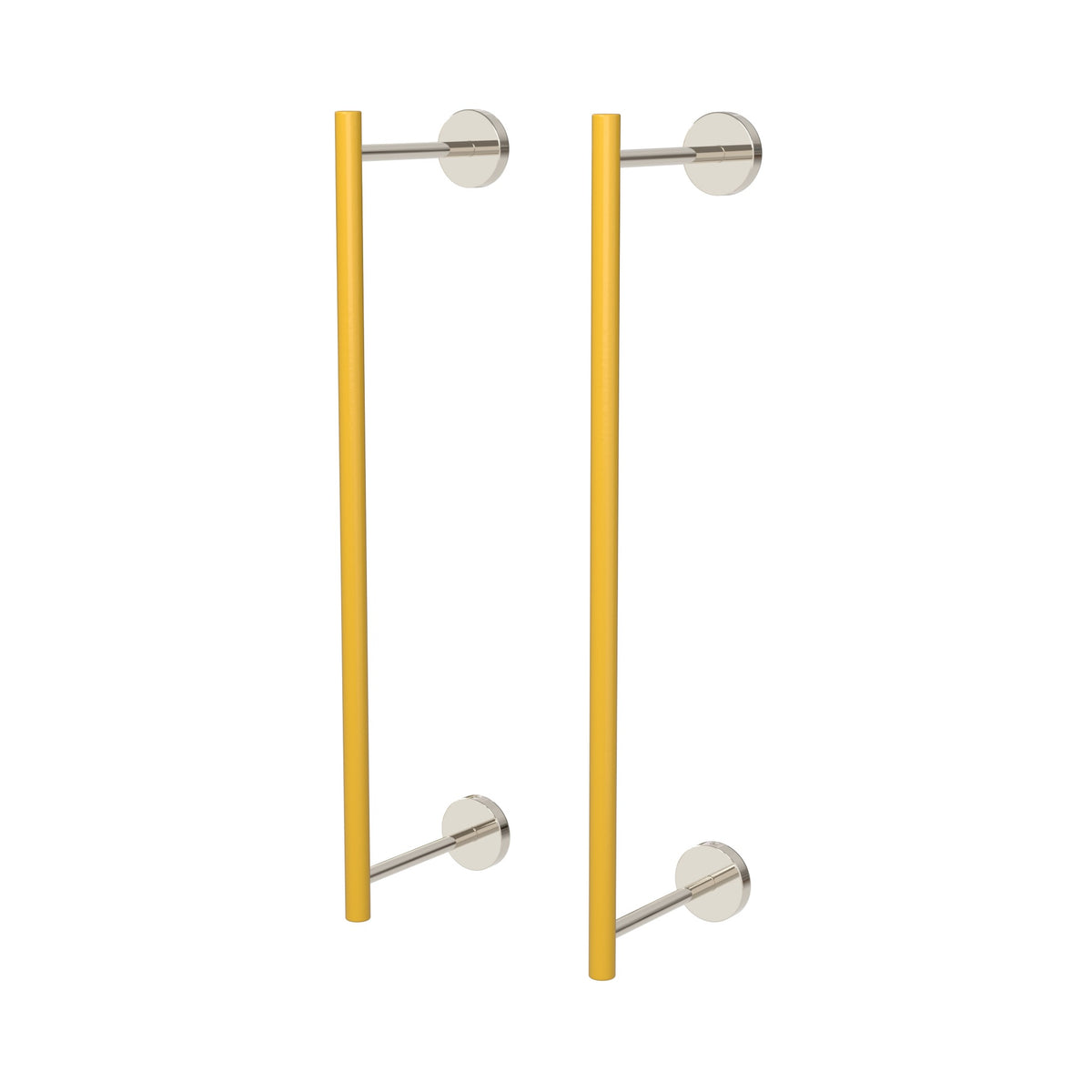 Nickel and Ochre color Swift Towel Rack 18" Dutton Brown hardware