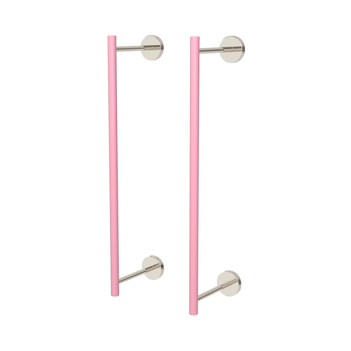 Nickel and Pinkaboo color Swift Towel Rack 18" Dutton Brown hardware