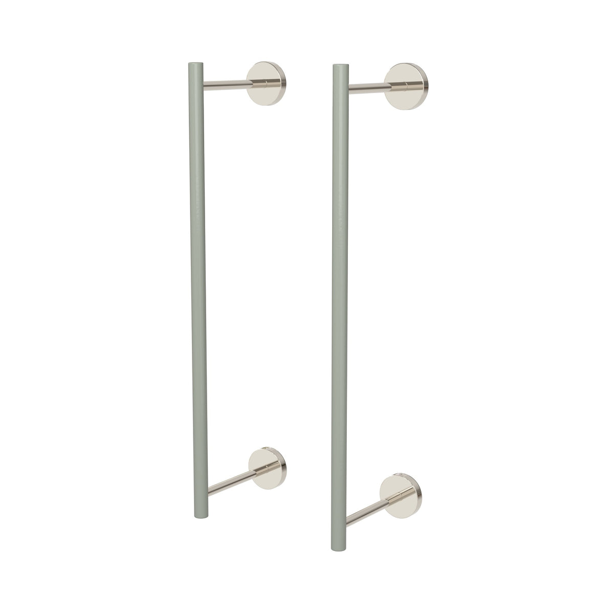 Nickel and Spa color Swift Towel Rack 18" Dutton Brown hardware