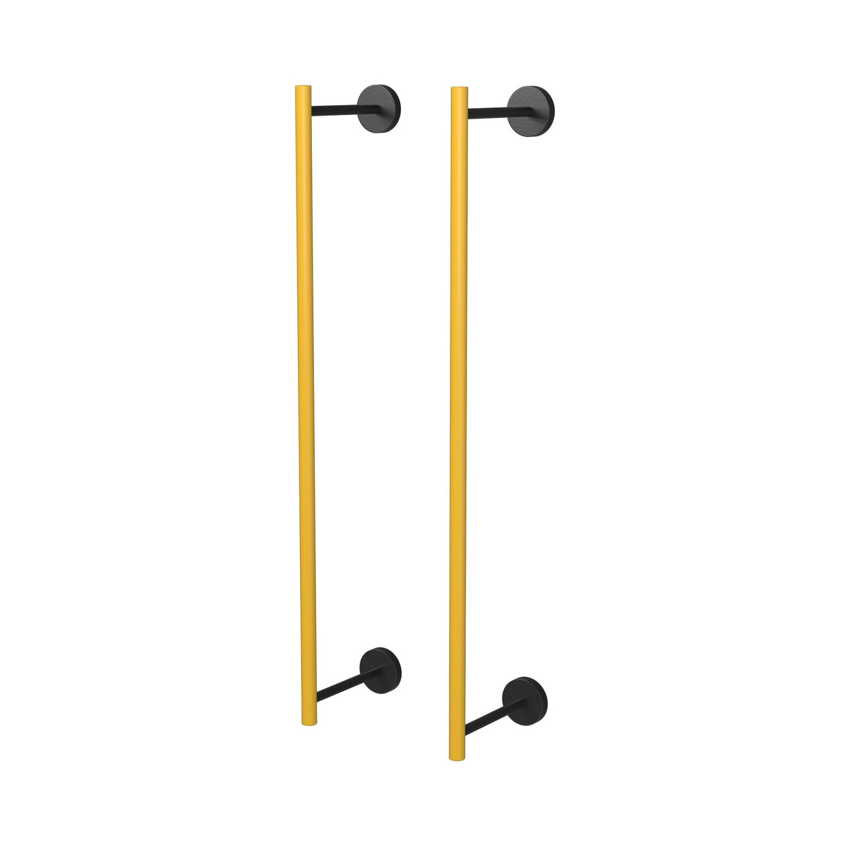 Black and Ochre color Swift Towel Rack 24" Dutton Brown hardware