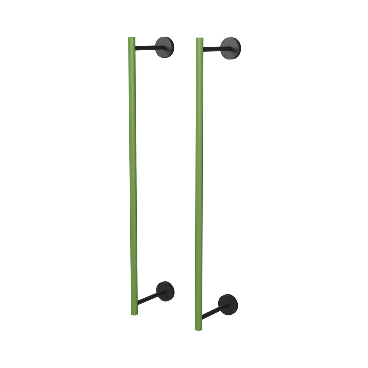 Black and Python Green color Swift Towel Rack 24" Dutton Brown hardware