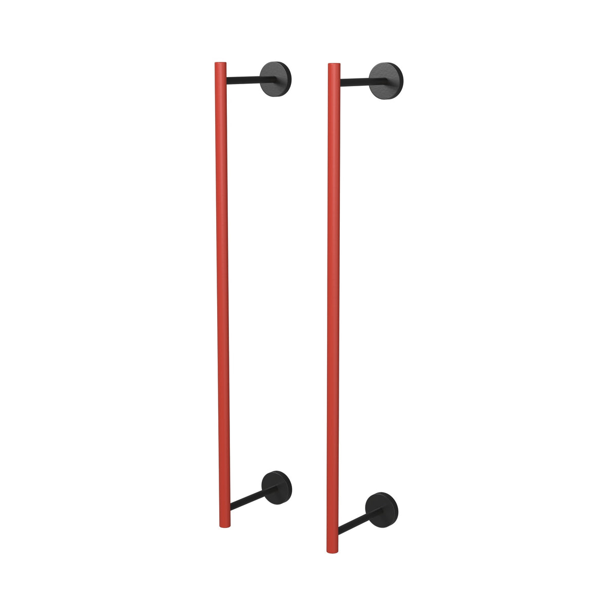 Black and Riding Hood Red color Swift Towel Rack 24" Dutton Brown hardware
