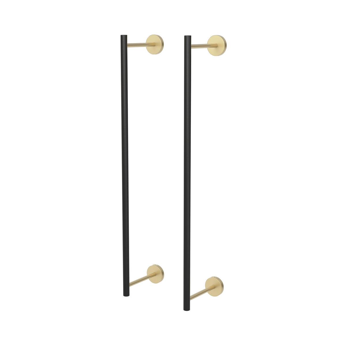 Brass and Black color Swift Towel Rack 24" Dutton Brown hardware