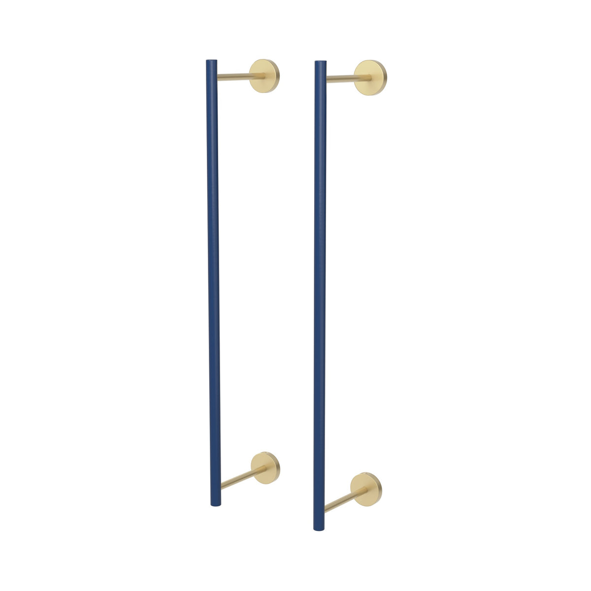 Brass and Cobalt color Swift Towel Rack 24" Dutton Brown hardware