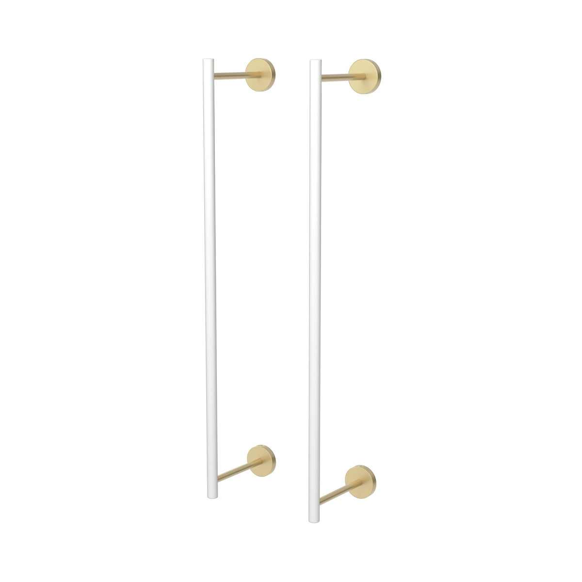 Brass and White color Swift Towel Rack 24" Dutton Brown hardware