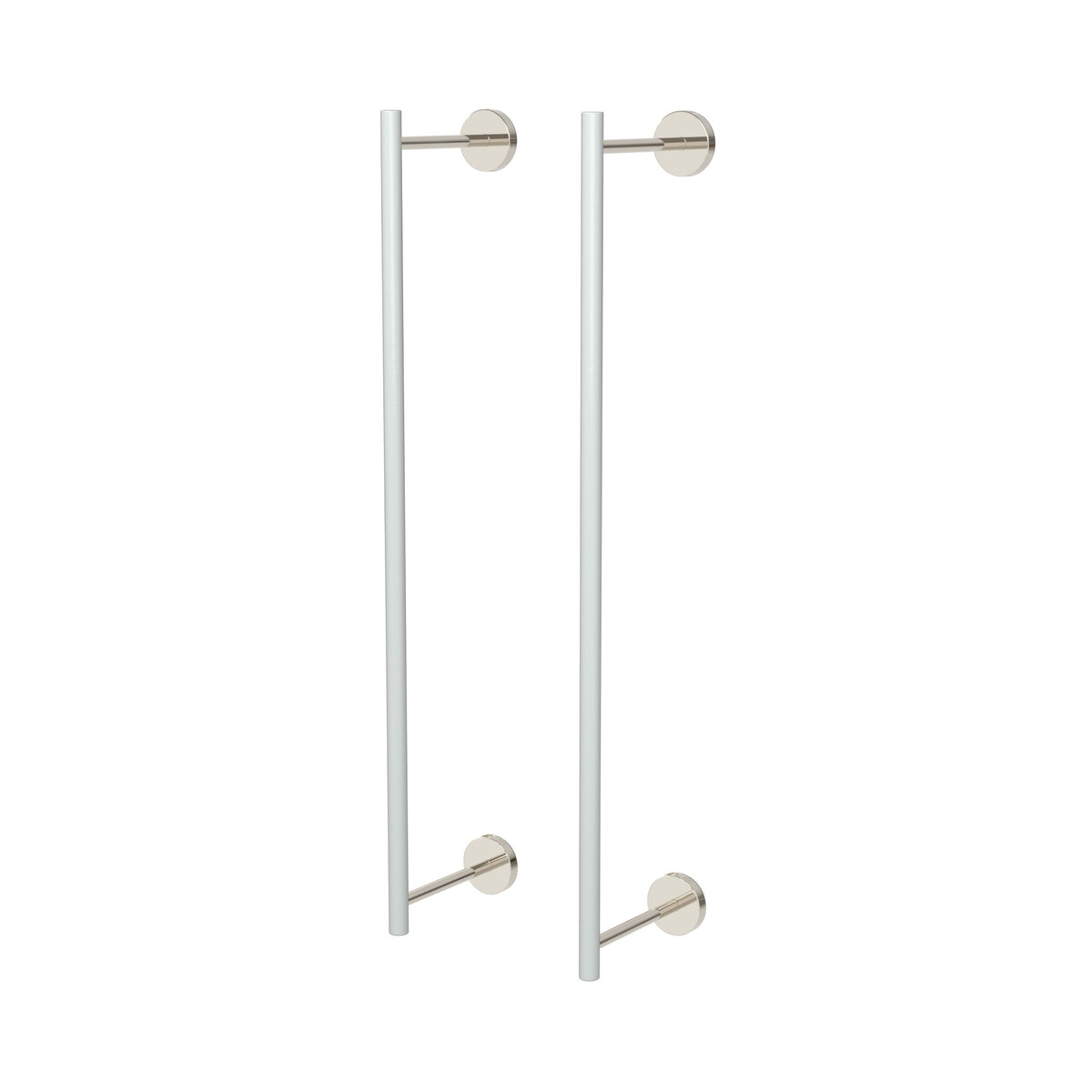 Nickel and Chalk color Swift Towel Rack 24" Dutton Brown hardware