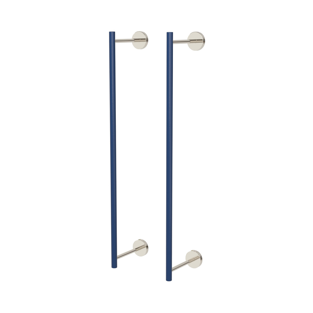 Nickel and Cobalt color Swift Towel Rack 24" Dutton Brown hardware
