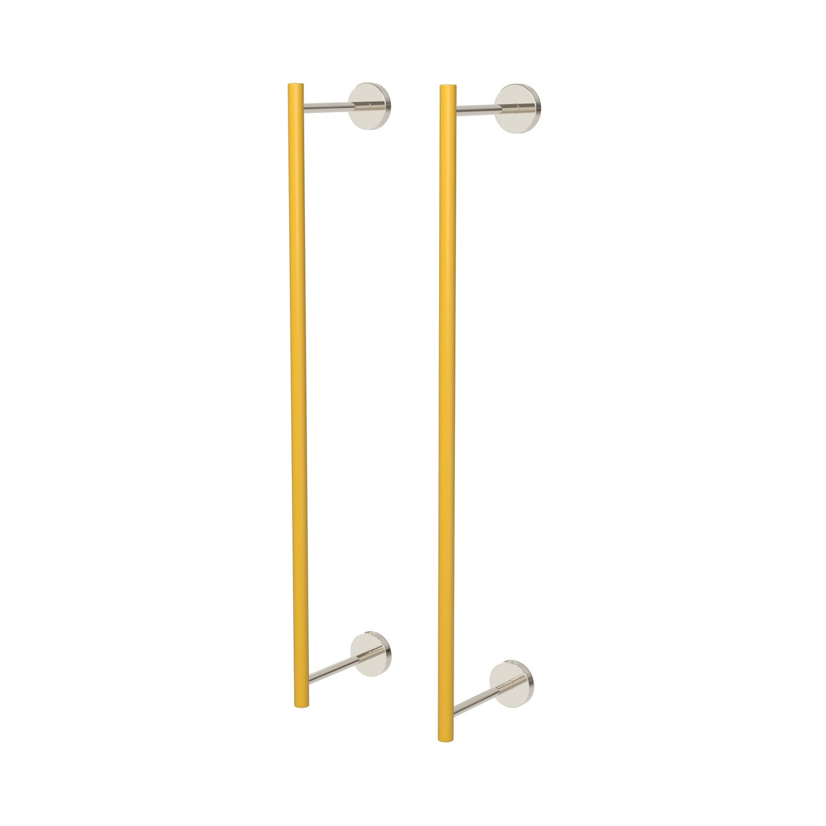 Nickel and Ochre color Swift Towel Rack 24" Dutton Brown hardware