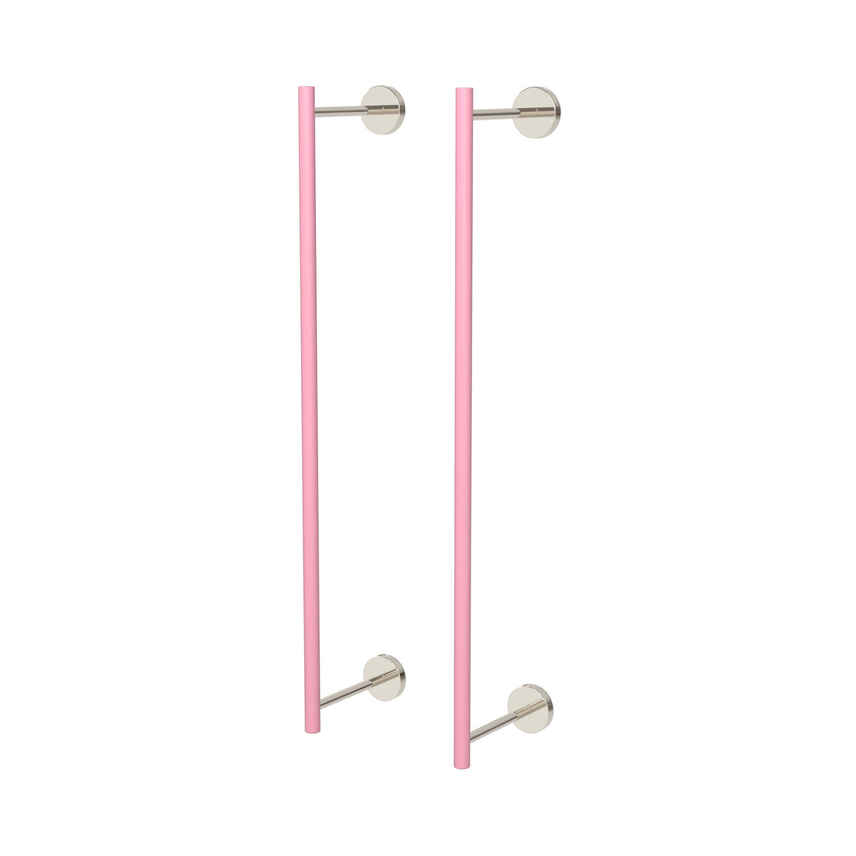 Nickel and Pinkaboo color Swift Towel Rack 24" Dutton Brown hardware