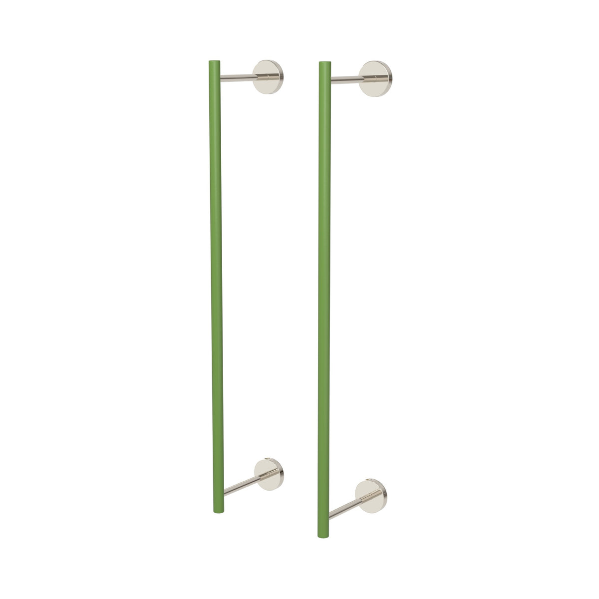 Nickel and Python Green color Swift Towel Rack 24" Dutton Brown hardware