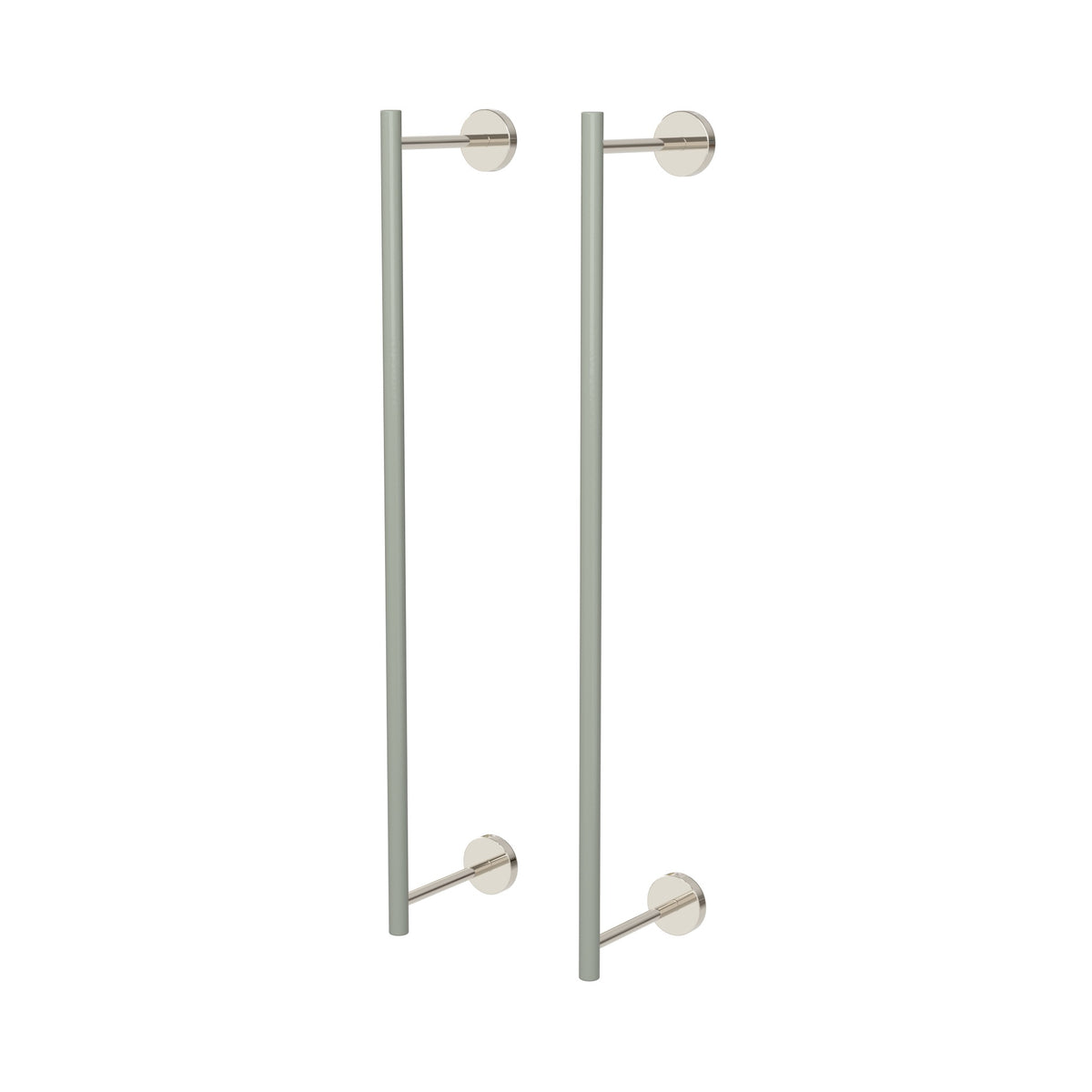 Nickel and Spa color Swift Towel Rack 24" Dutton Brown hardware