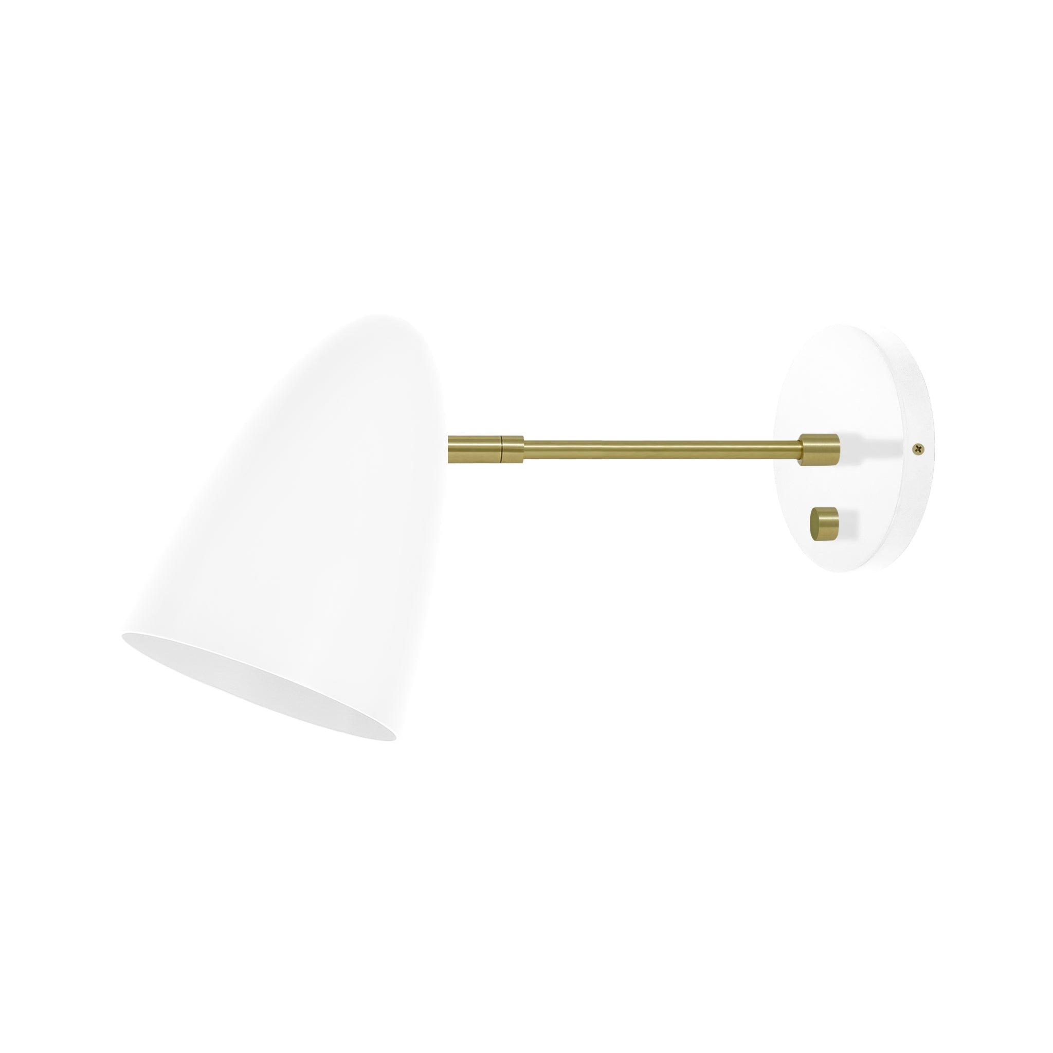 Brass and white color Boom sconce 6" arm Dutton Brown lighting