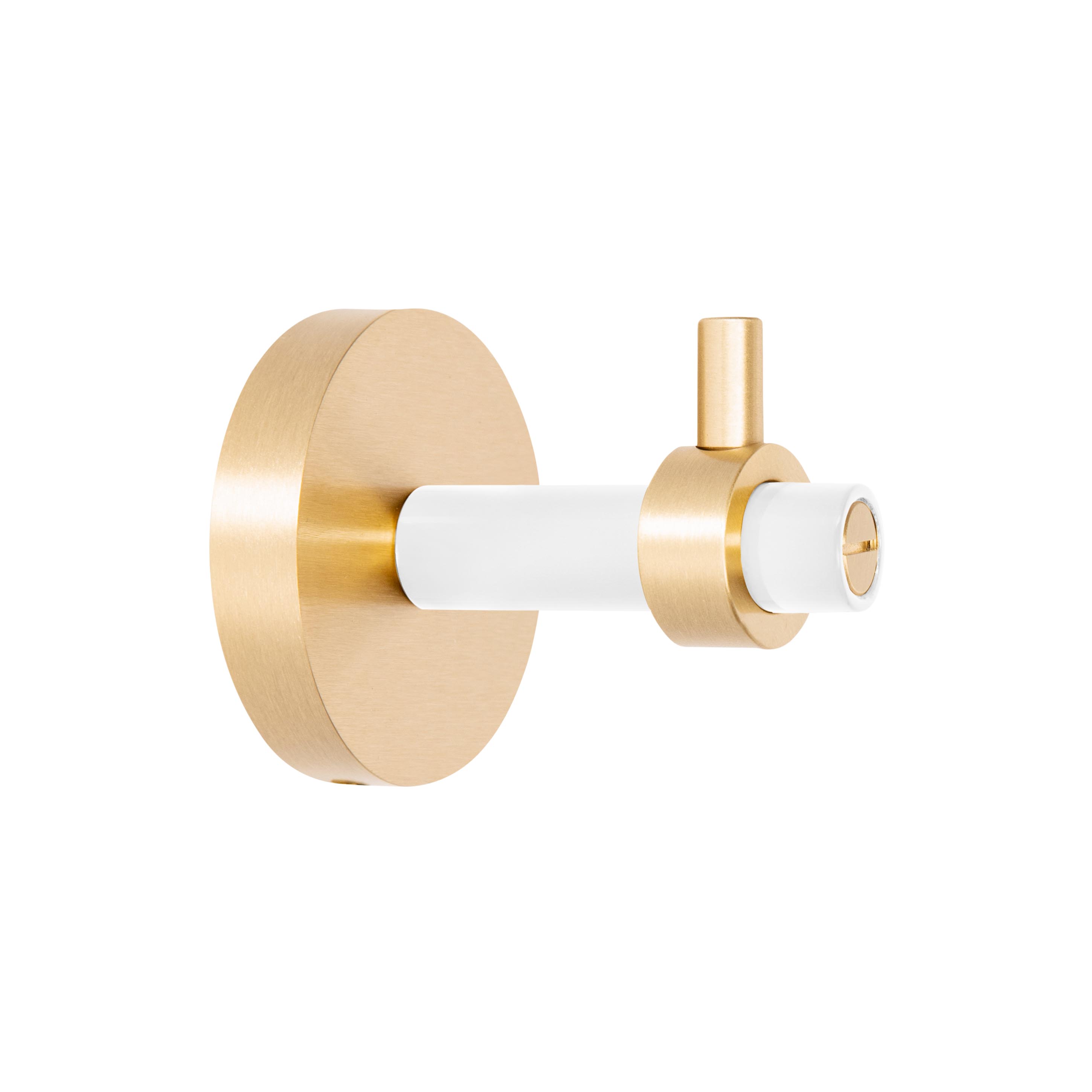Brass and white color Caliber hook Dutton Brown hardware