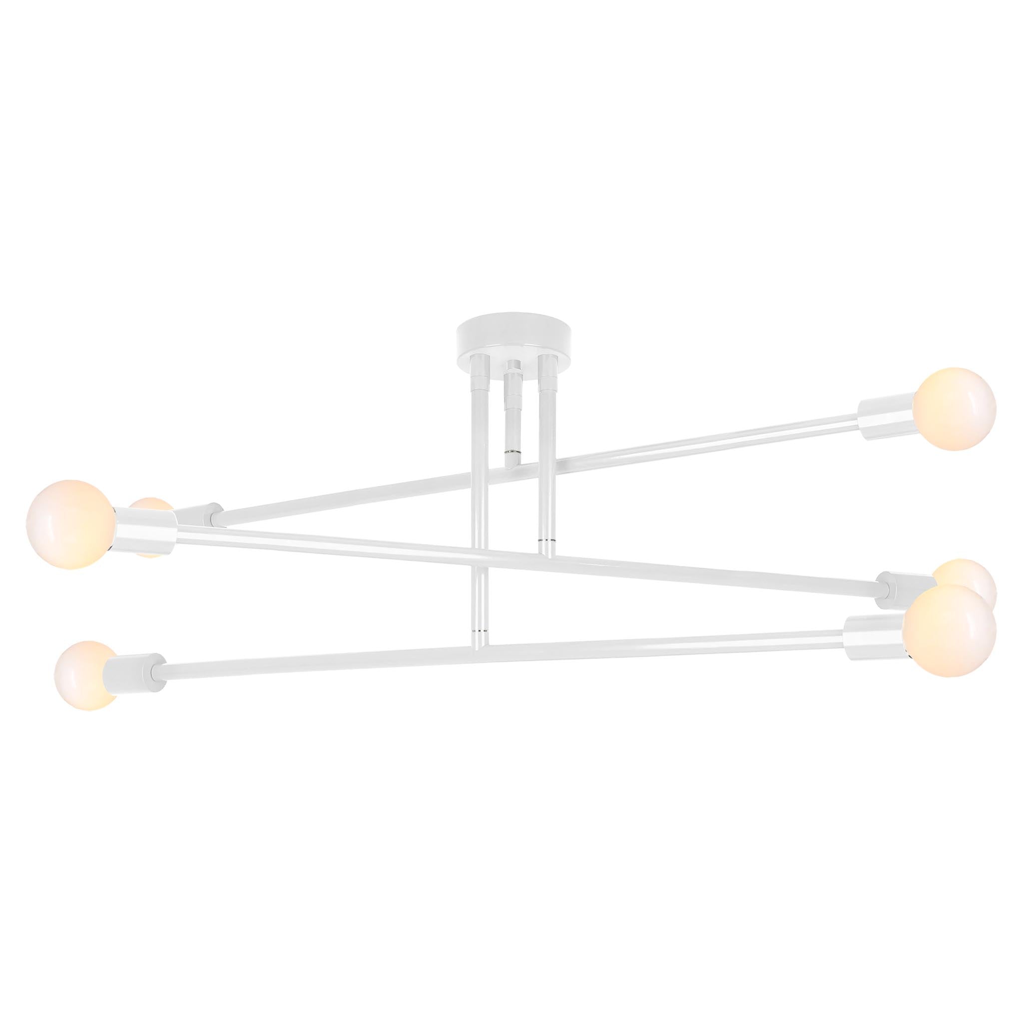White color Commander flush mount 47" Dutton Brown lighting