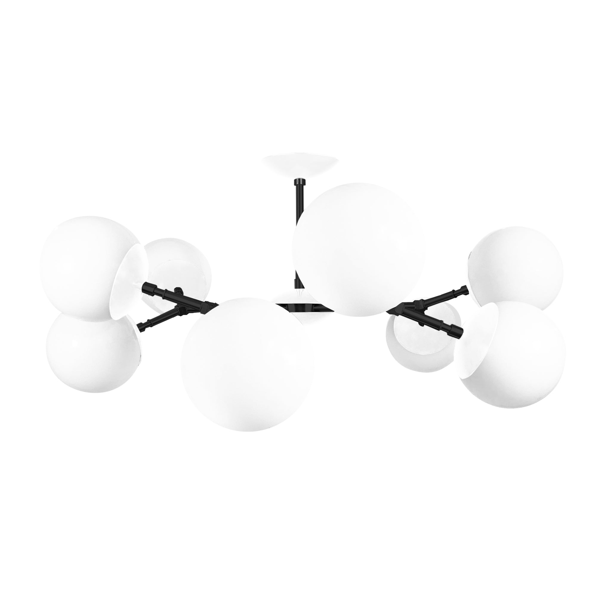 Black and white color Crown flush mount 32" Dutton Brown lighting