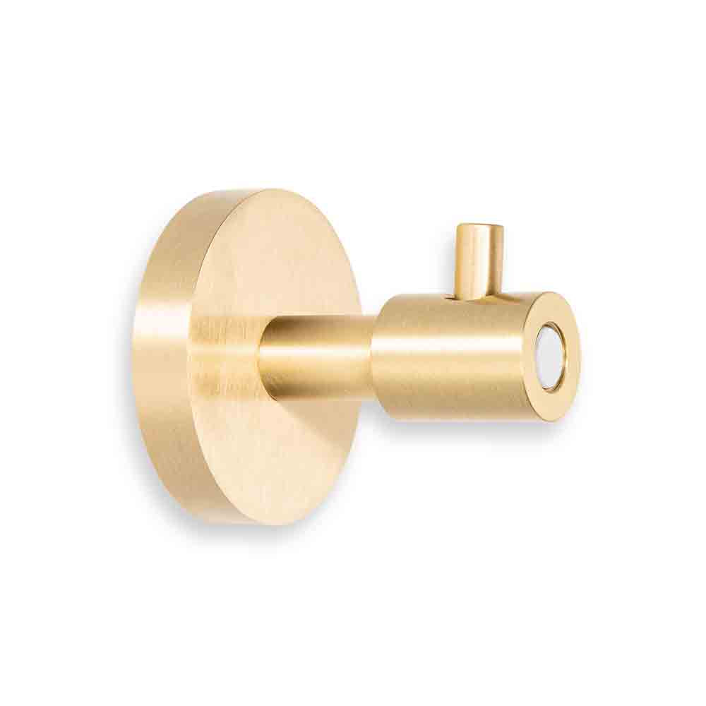 Brass and white color Head hook Dutton Brown hardware