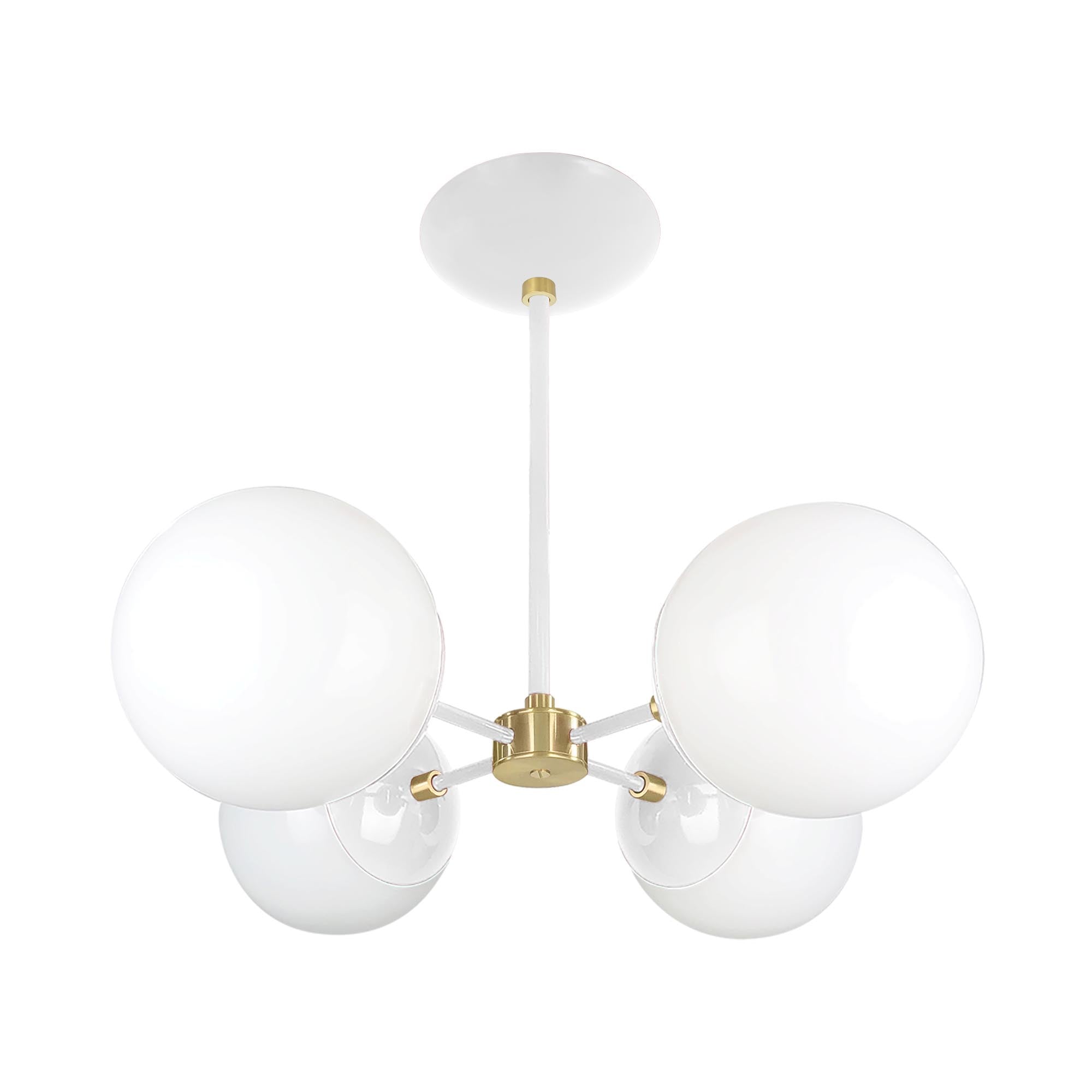 Brass and white color Orbi chandelier Dutton Brown lighting