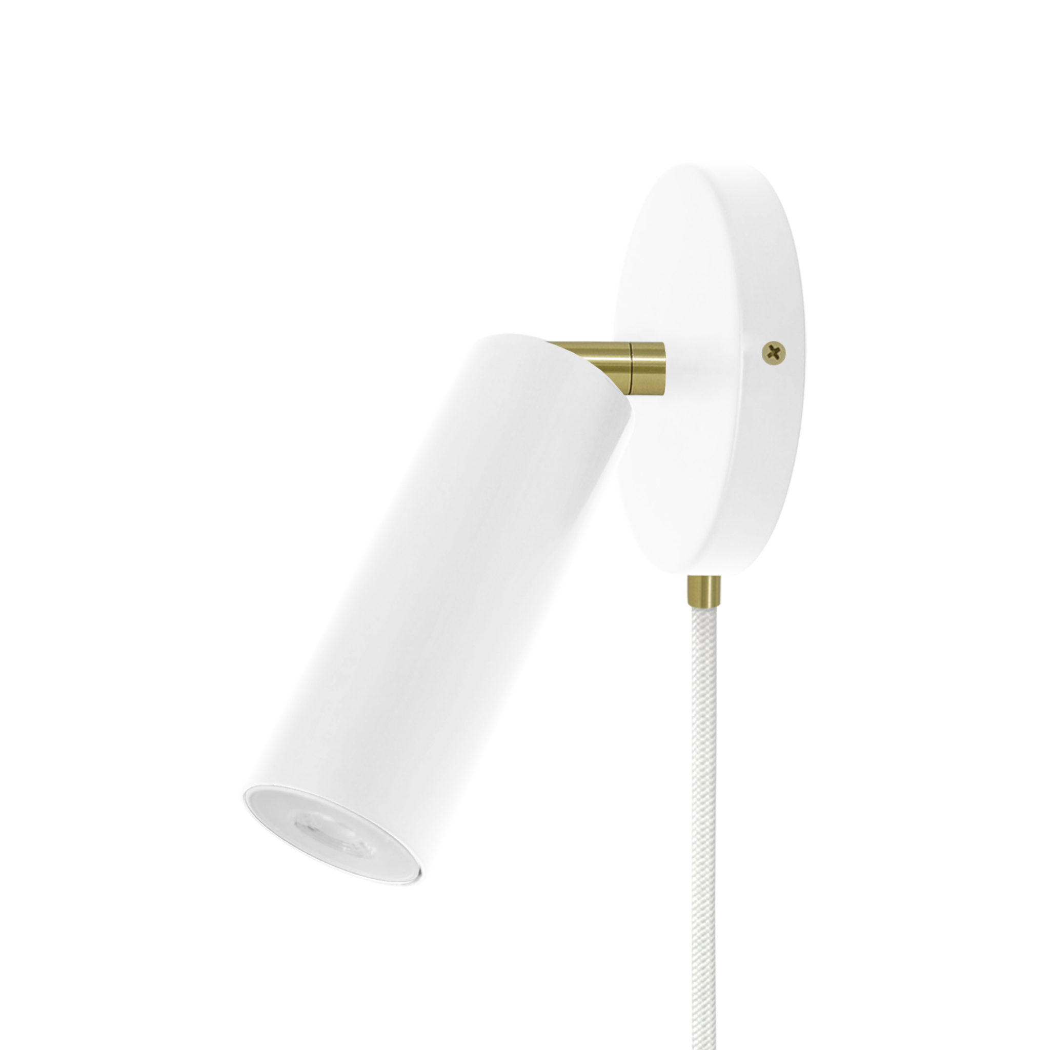 Brass and white color Reader plug-in sconce no arm Dutton Brown lighting
