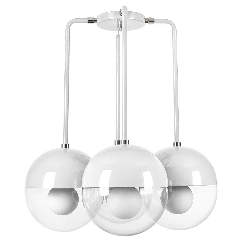 Nickel and bone color Tetra chandelier Dutton Brown lighting