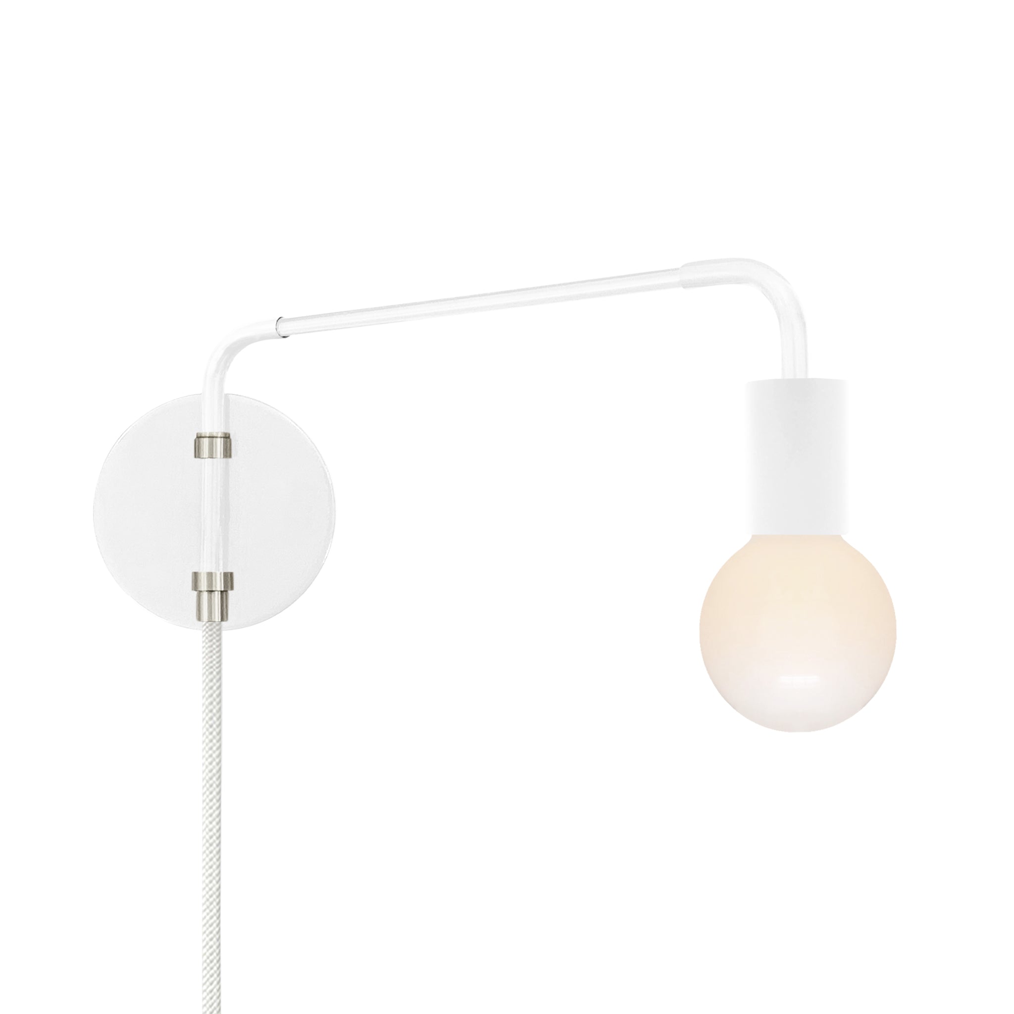 Nickel and white color Sway plug-in sconce Dutton Brown lighting