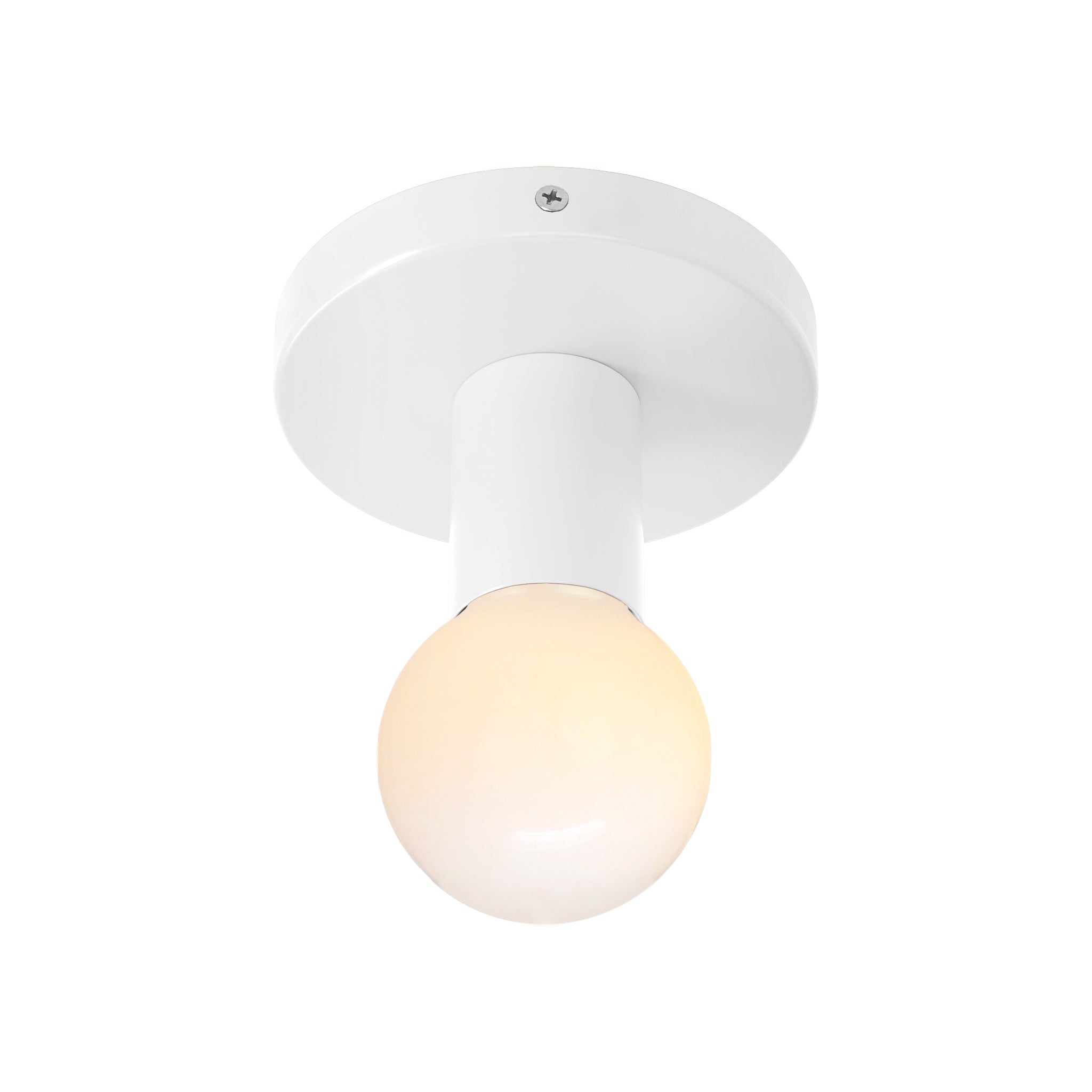 Nickel and white color Twink flush mount Dutton Brown lighting