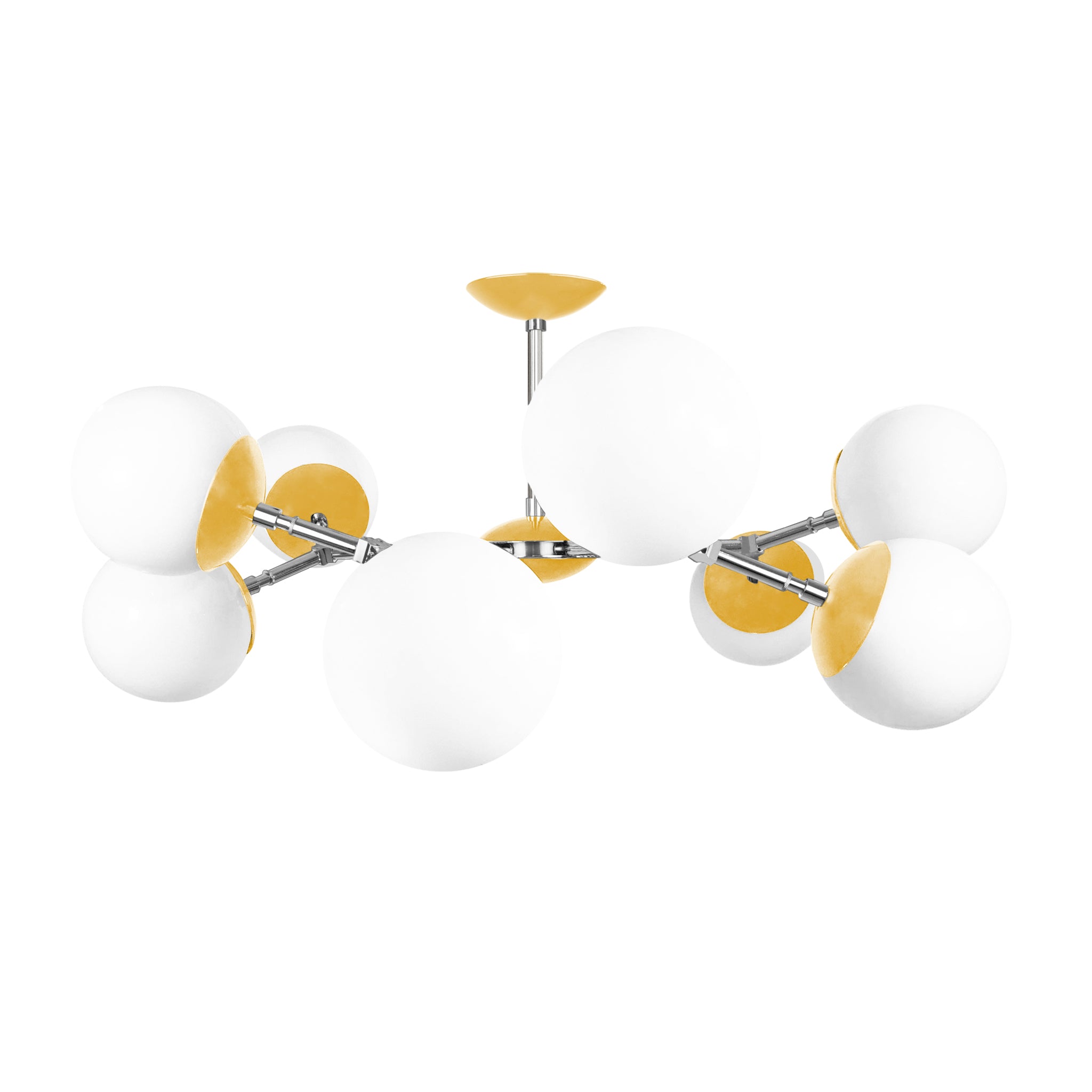 Nickel and ochre color Crown flush mount 32" Dutton Brown lighting