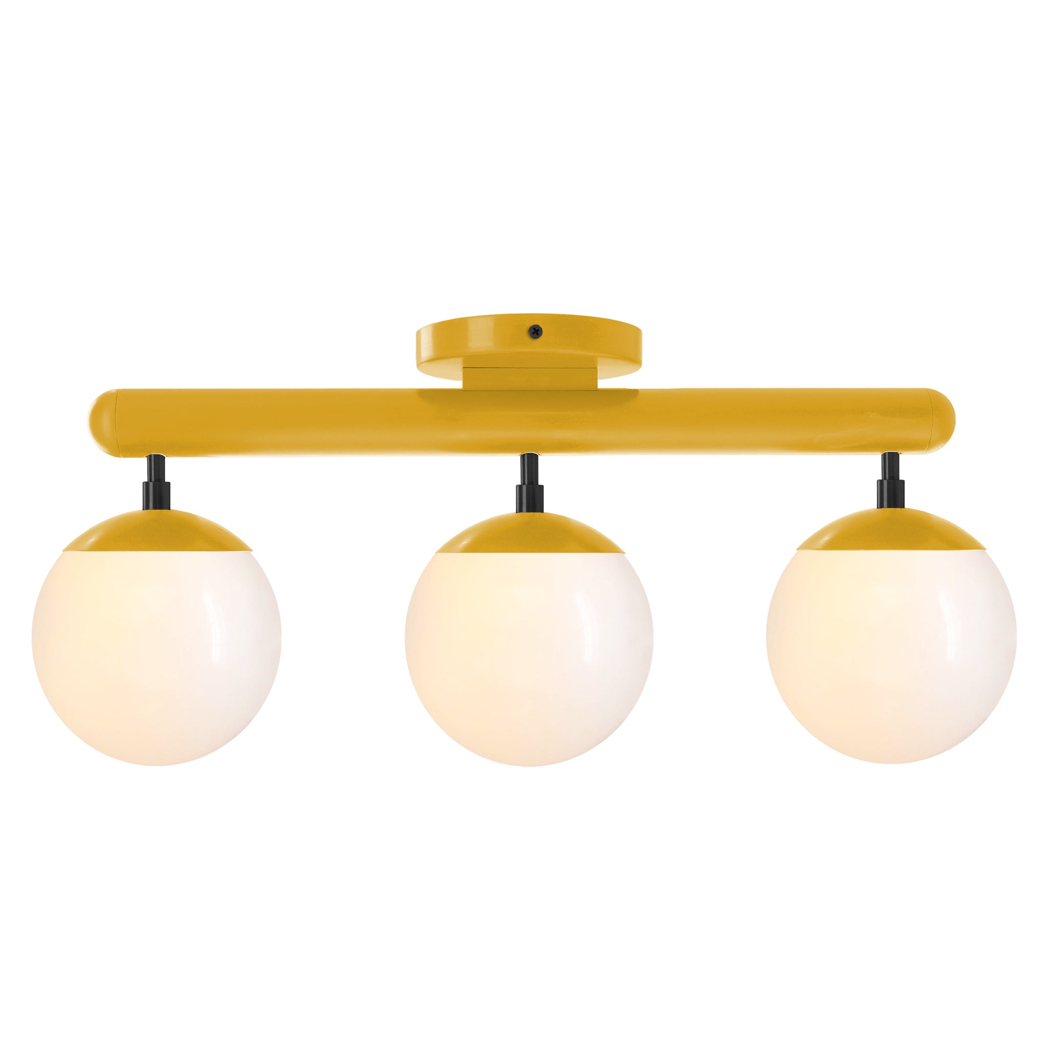 Black and ochre color Icon 3 flush mount Dutton Brown lighting