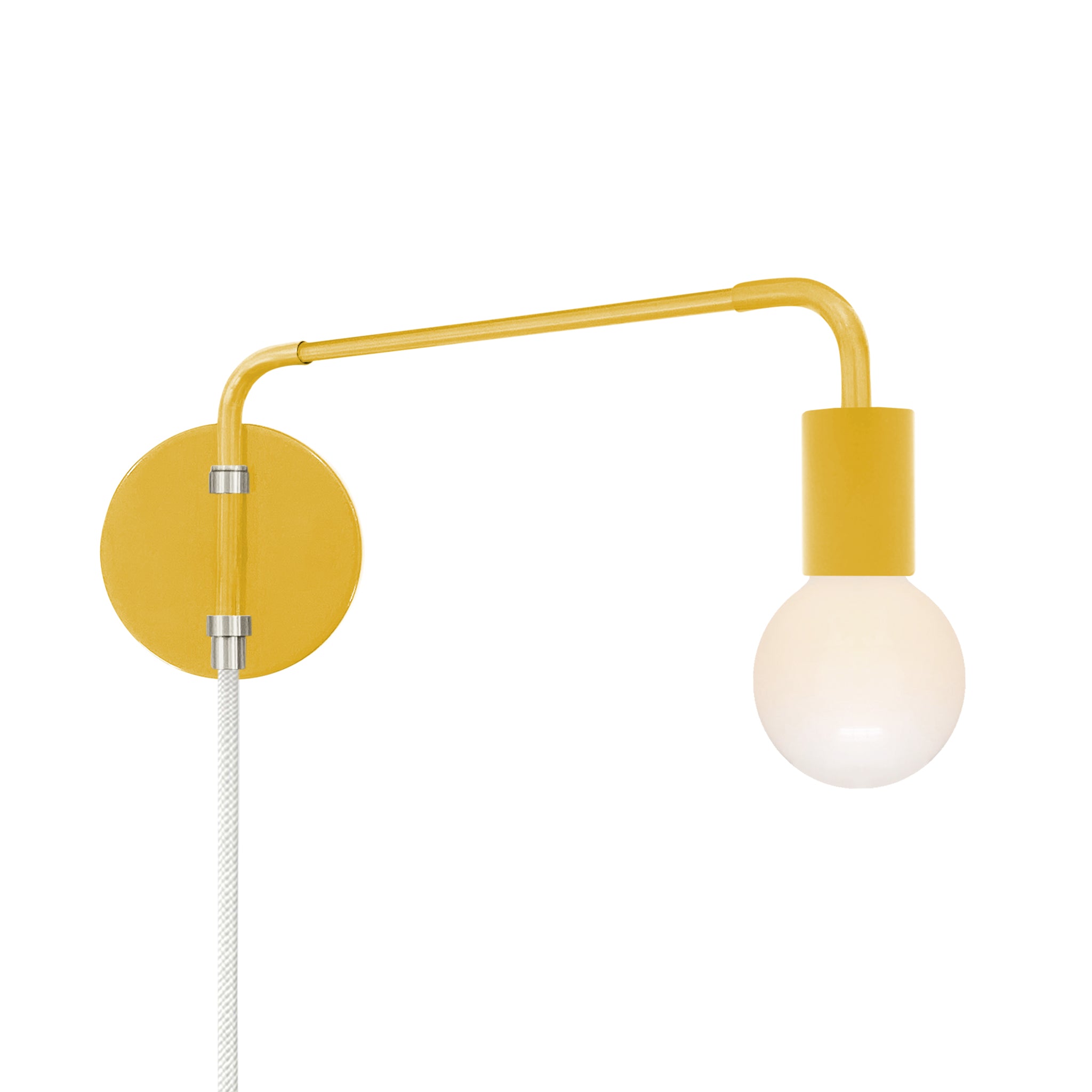 Nickel and ochre color Sway plug-in sconce Dutton Brown lighting