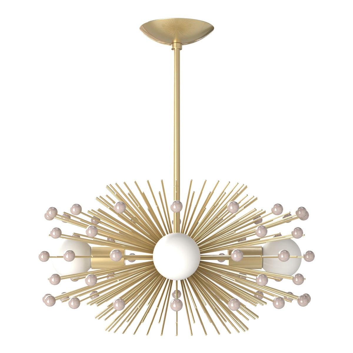 Brass and barely color beaded Urchin chandelier 20" Dutton Brown lighting