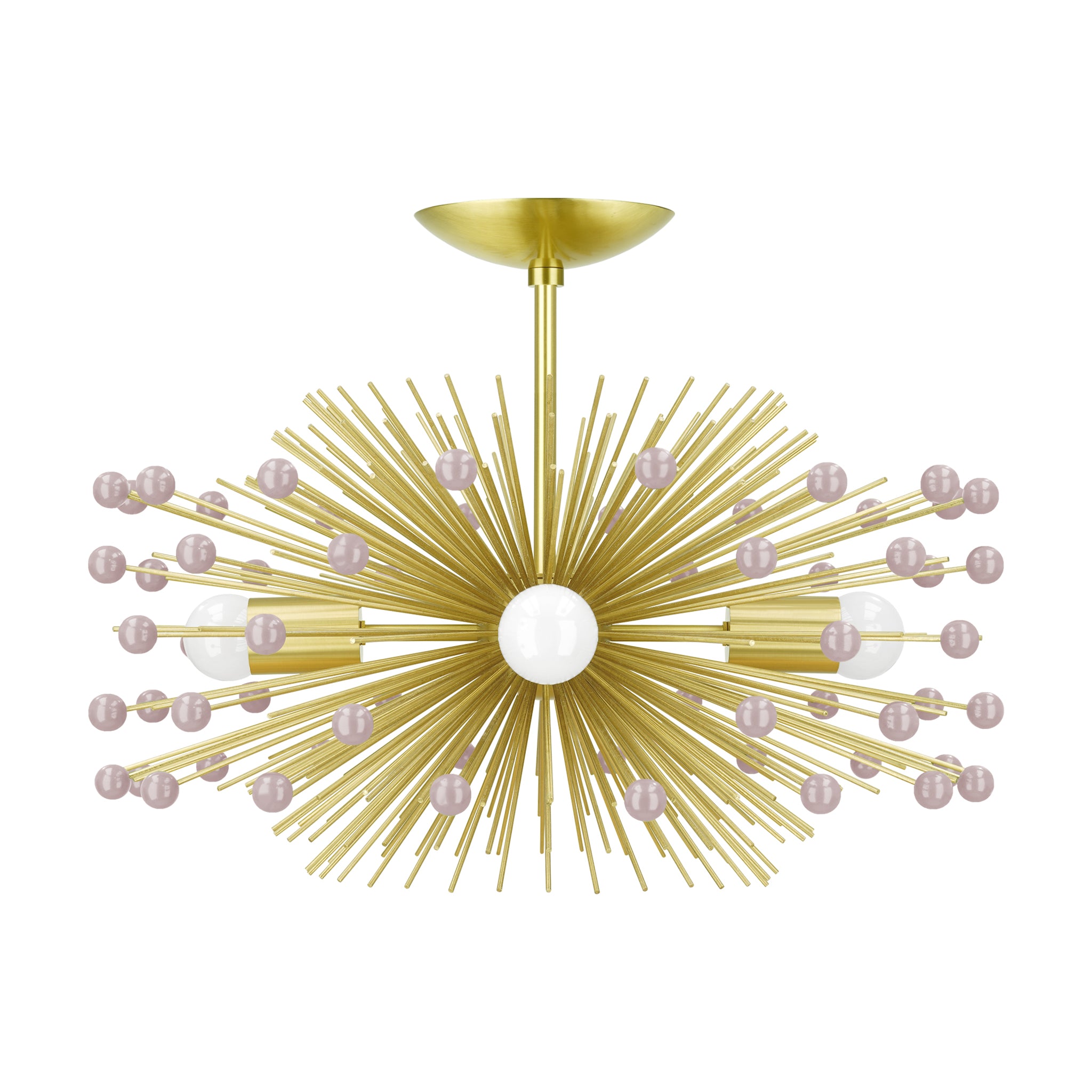 Brass and barely color Beaded Urchin flush mount 20" Dutton Brown lighting