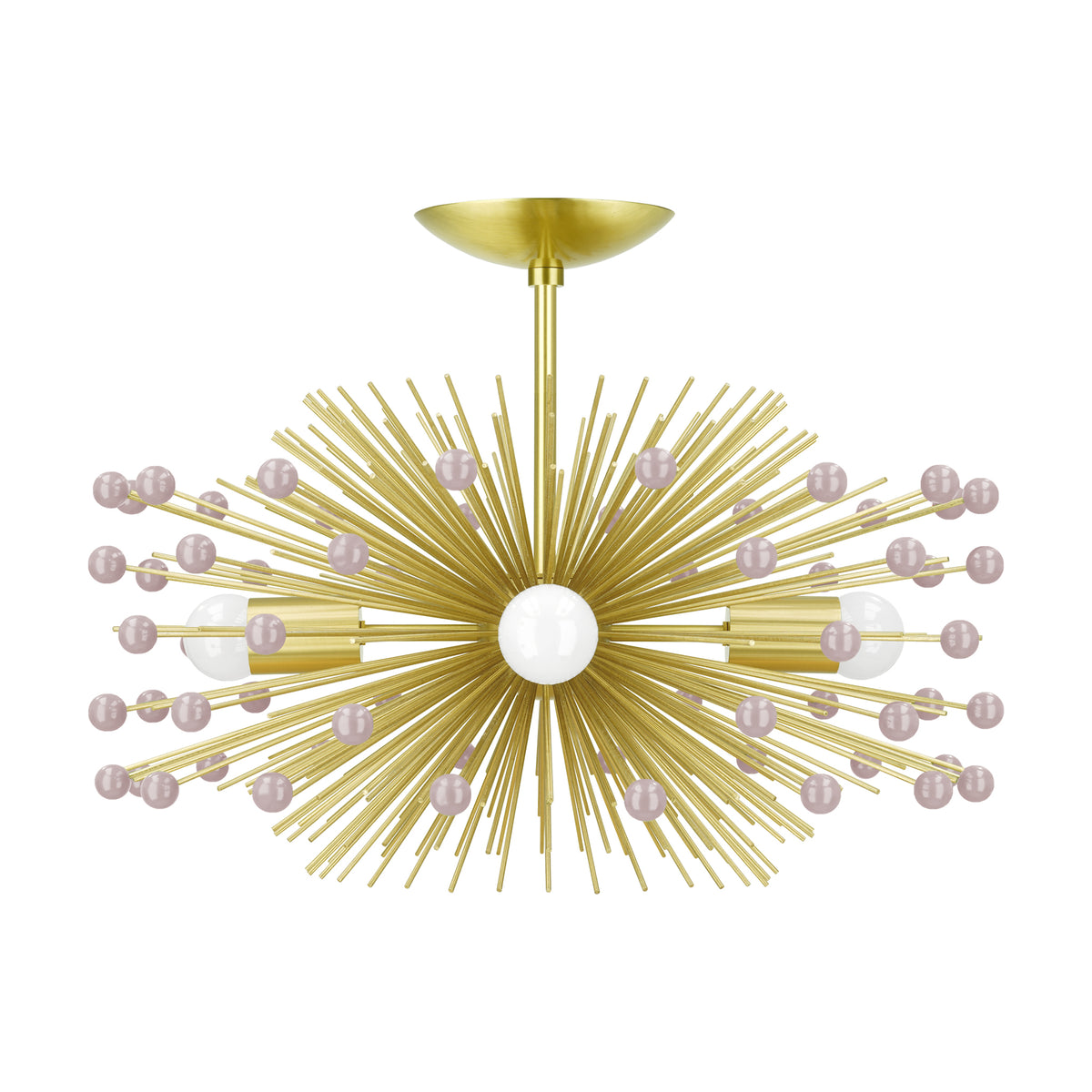 Brass and barely color Beaded Urchin flush mount 20" Dutton Brown lighting