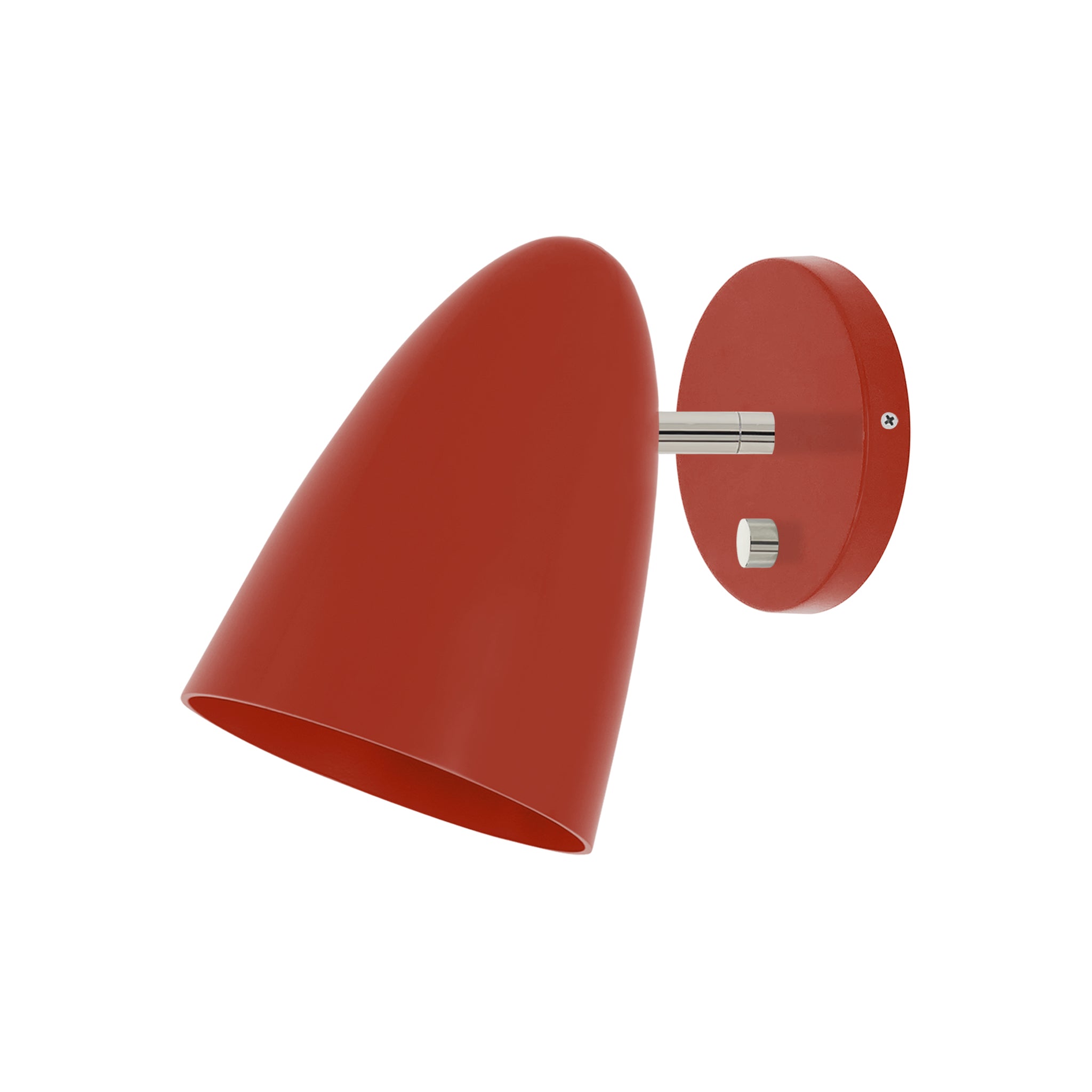 Nickel and riding hood red color Boom sconce no arm Dutton Brown lighting