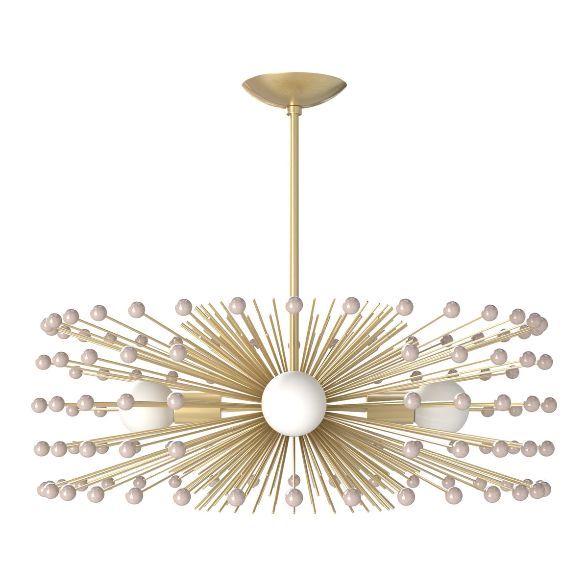 Brass and barely color Beaded Urchin chandelier 27" Dutton Brown lighting