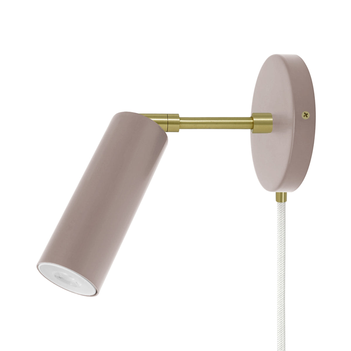 Brass and barely color Reader plug-in sconce 3" arm Dutton Brown lighting