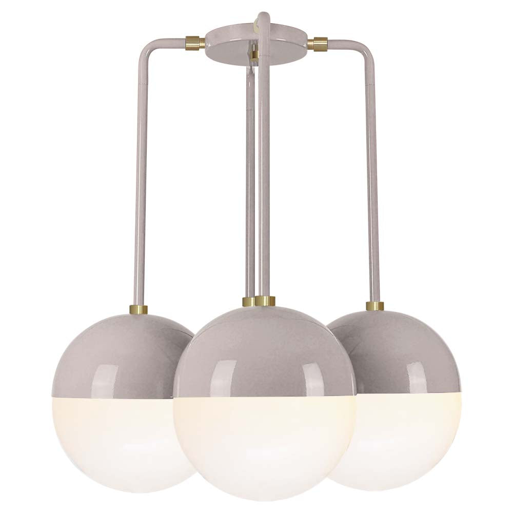 Brass and barely color Tetra chandelier Dutton Brown lighting