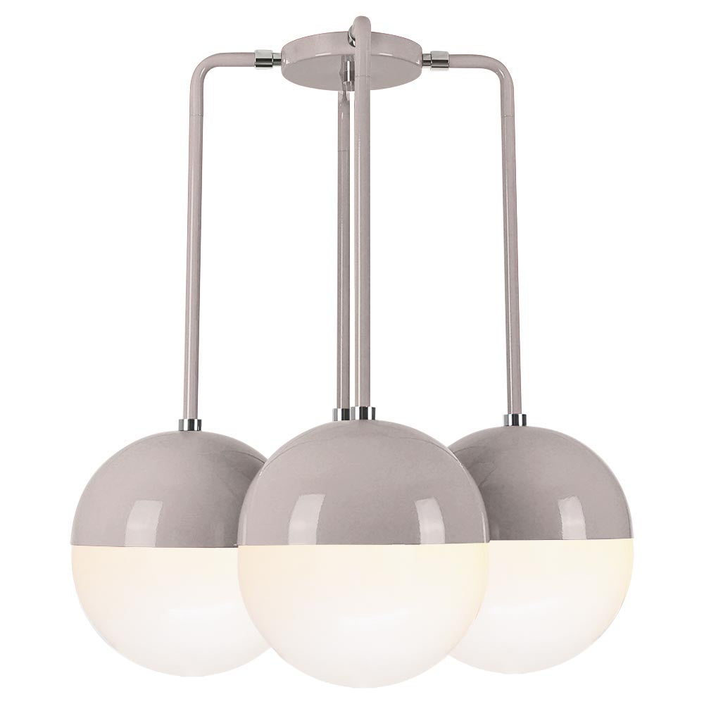 Nickel and barely color Tetra chandelier Dutton Brown lighting