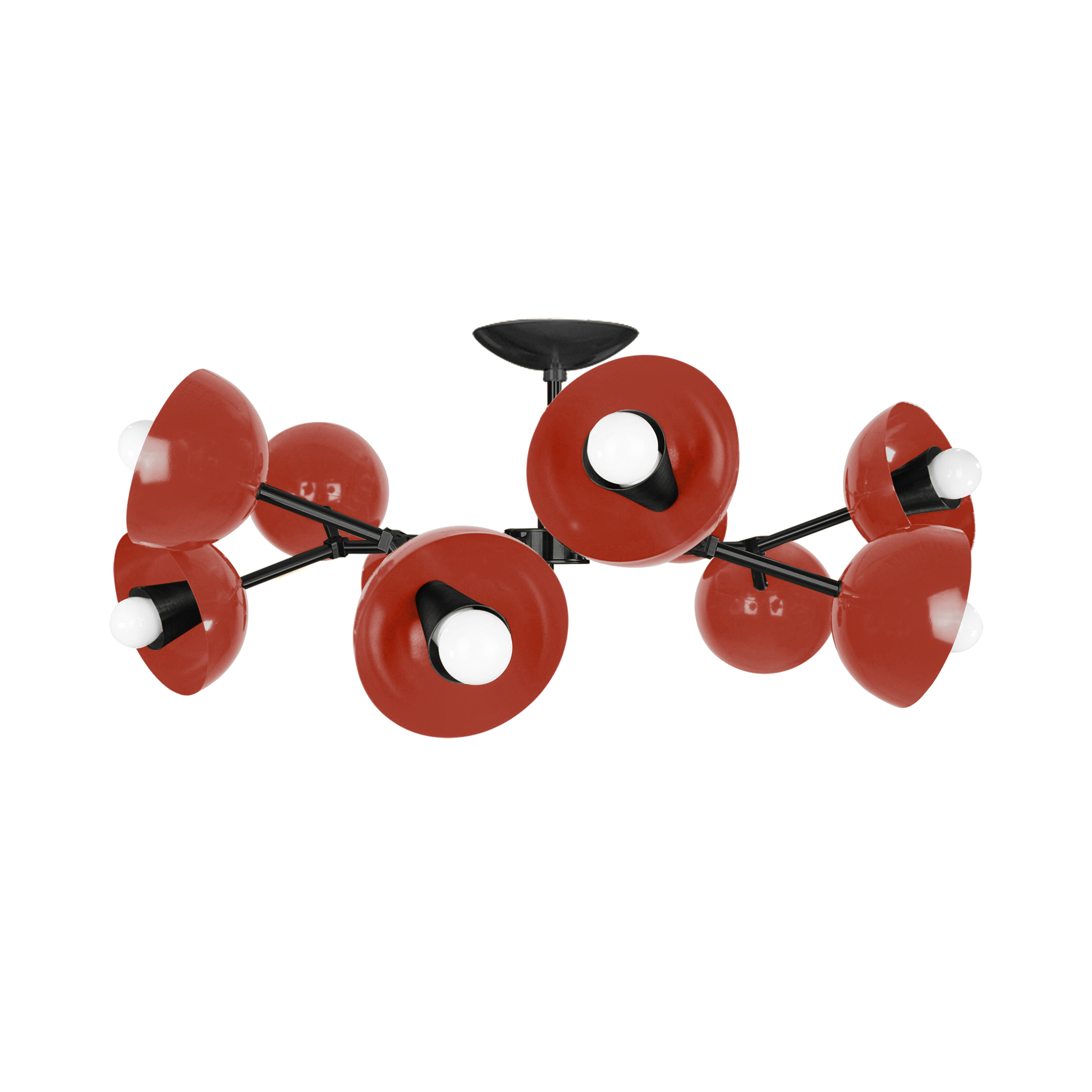 Black and riding hood red color Alegria flush mount 30" Dutton Brown lighting