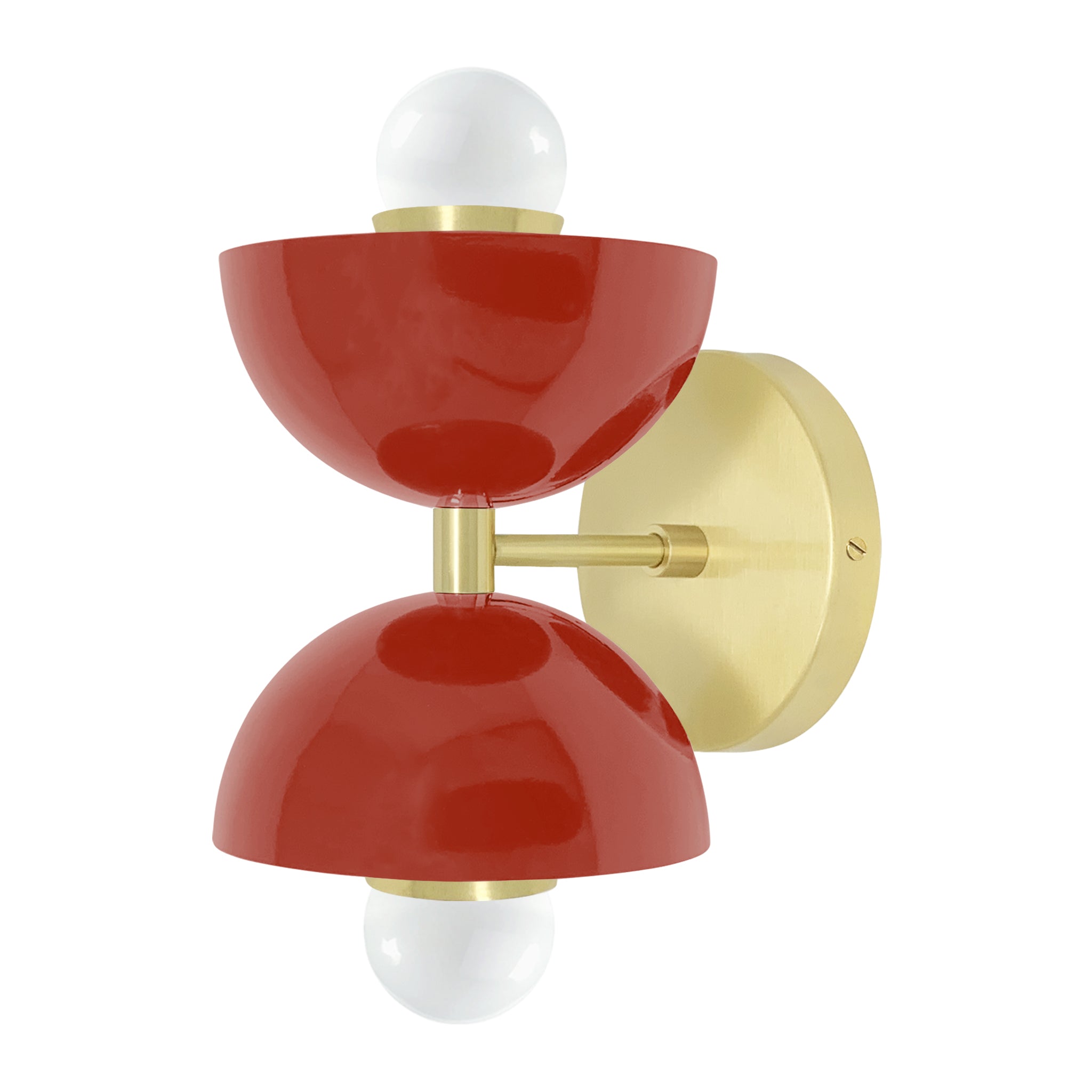 Brass and riding hood red color Amigo sconce Dutton Brown lighting