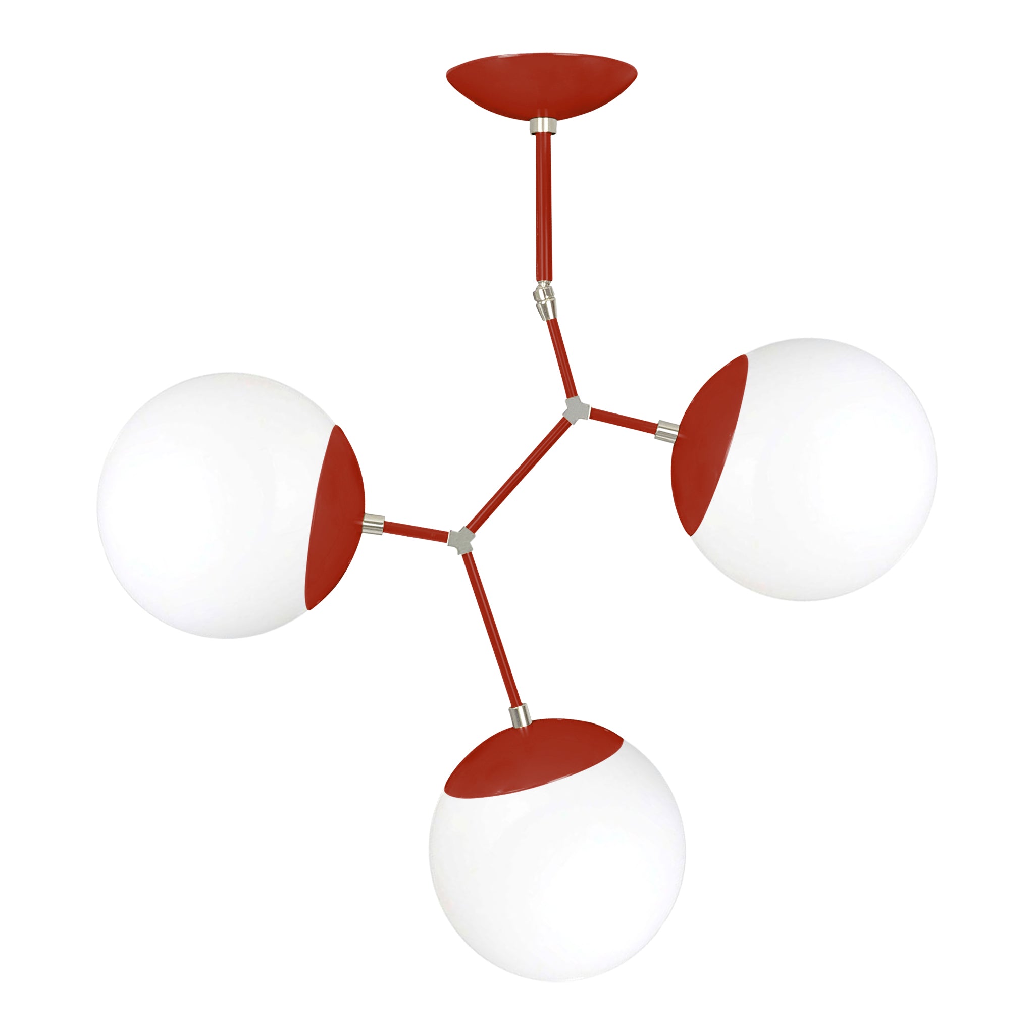 Nickel and riding hood red color Astar 3 chandelier Dutton Brown lighting