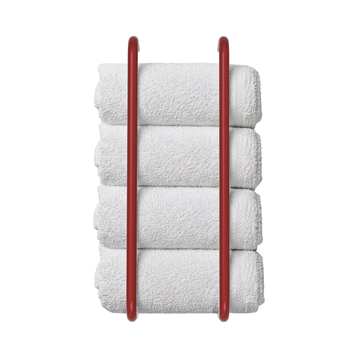 Riding hood red color Beyond towel rack Dutton Brown hardware
