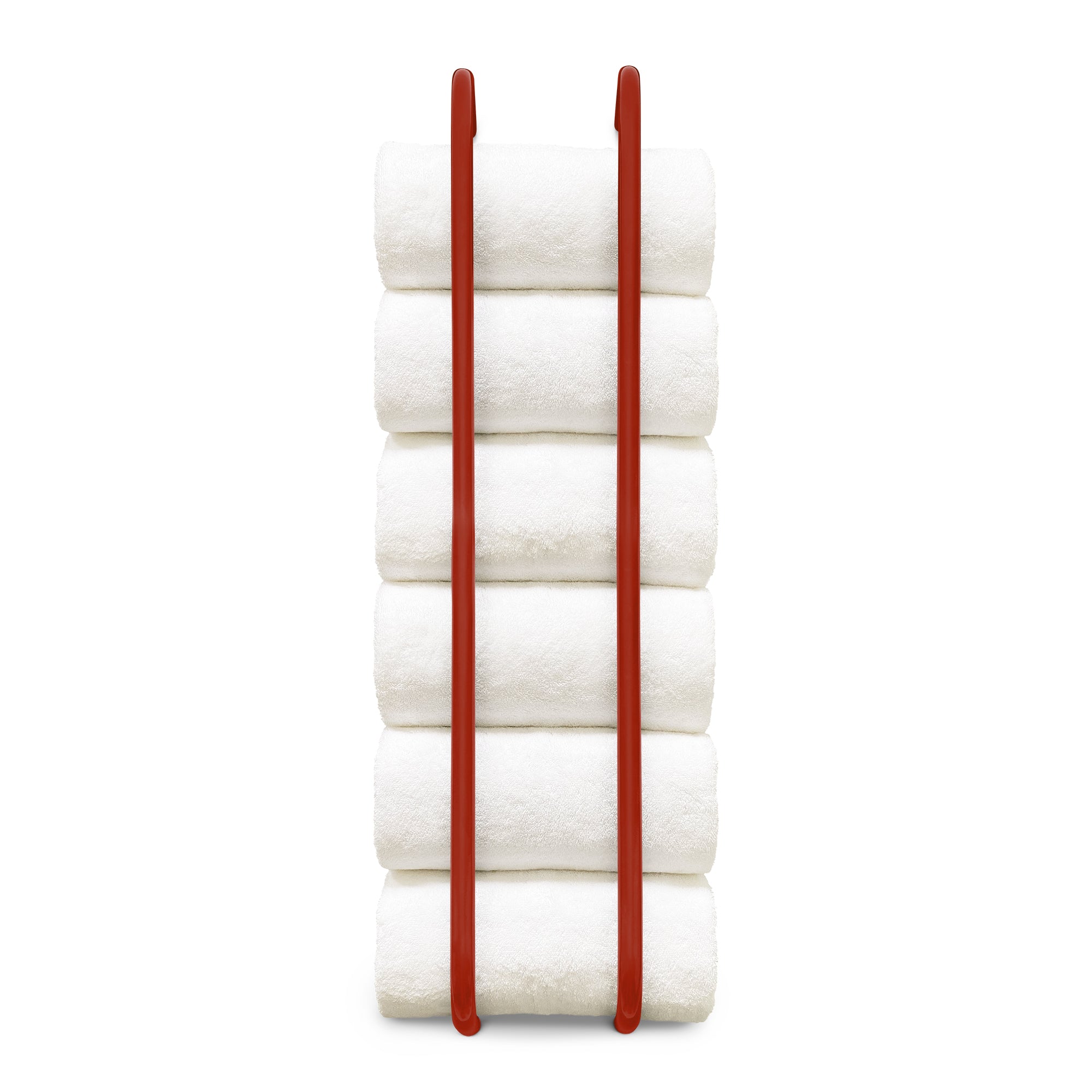 Riding hood red color Beyond towel rack 36" Dutton Brown hardware