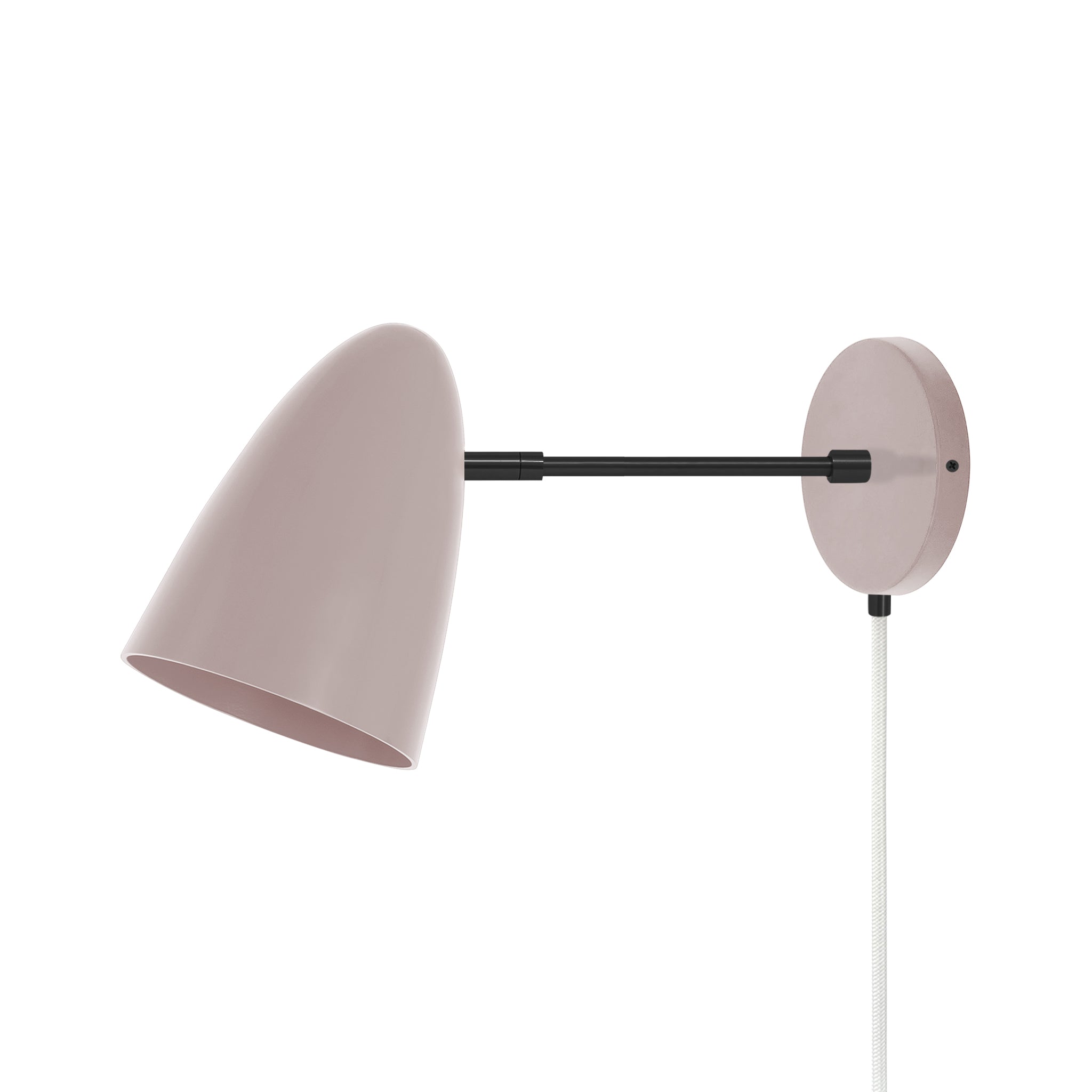Black and chalk color Boom plug-in sconce 6" arm Dutton Brown lighting