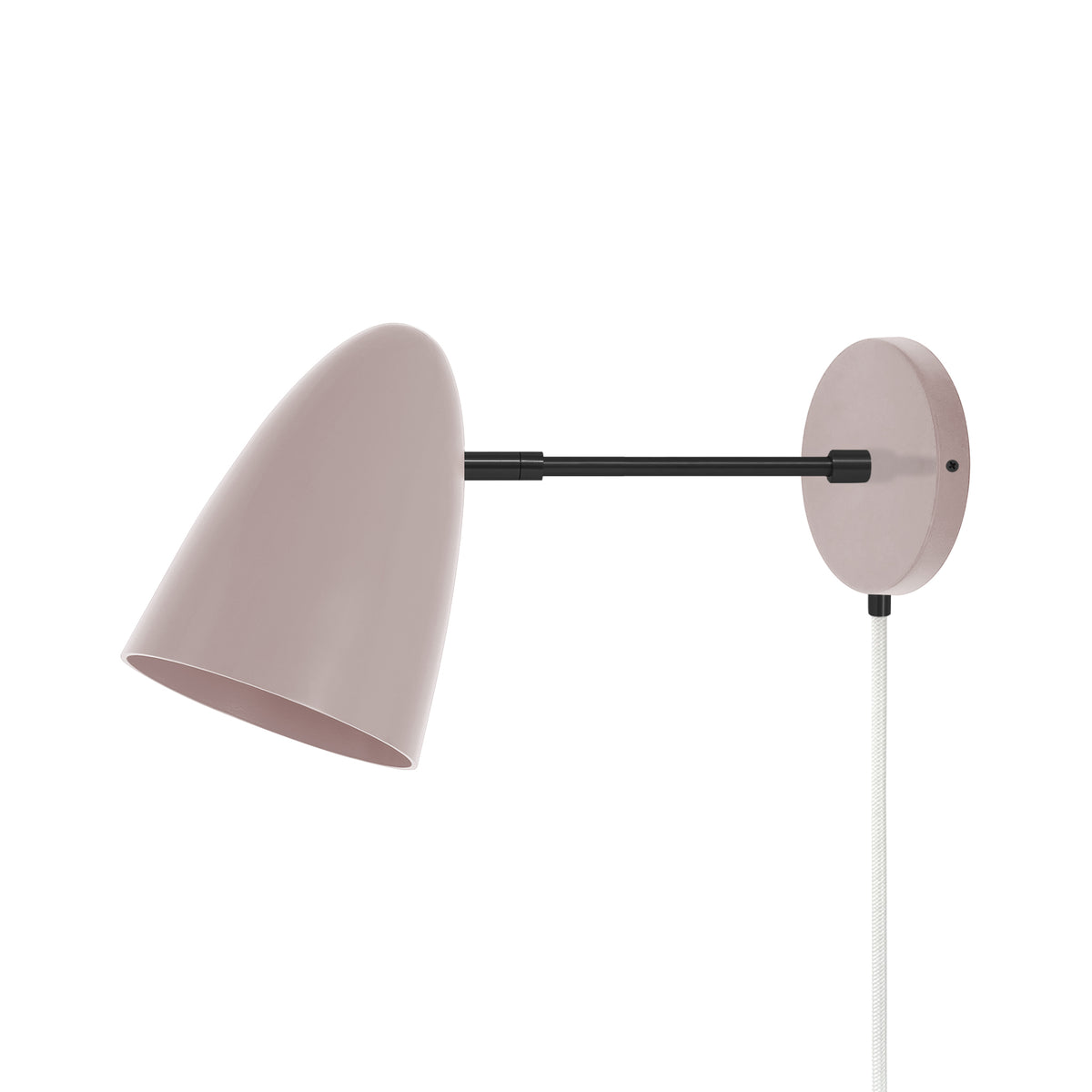 Black and barely color Boom plug-in sconce 6" arm Dutton Brown lighting