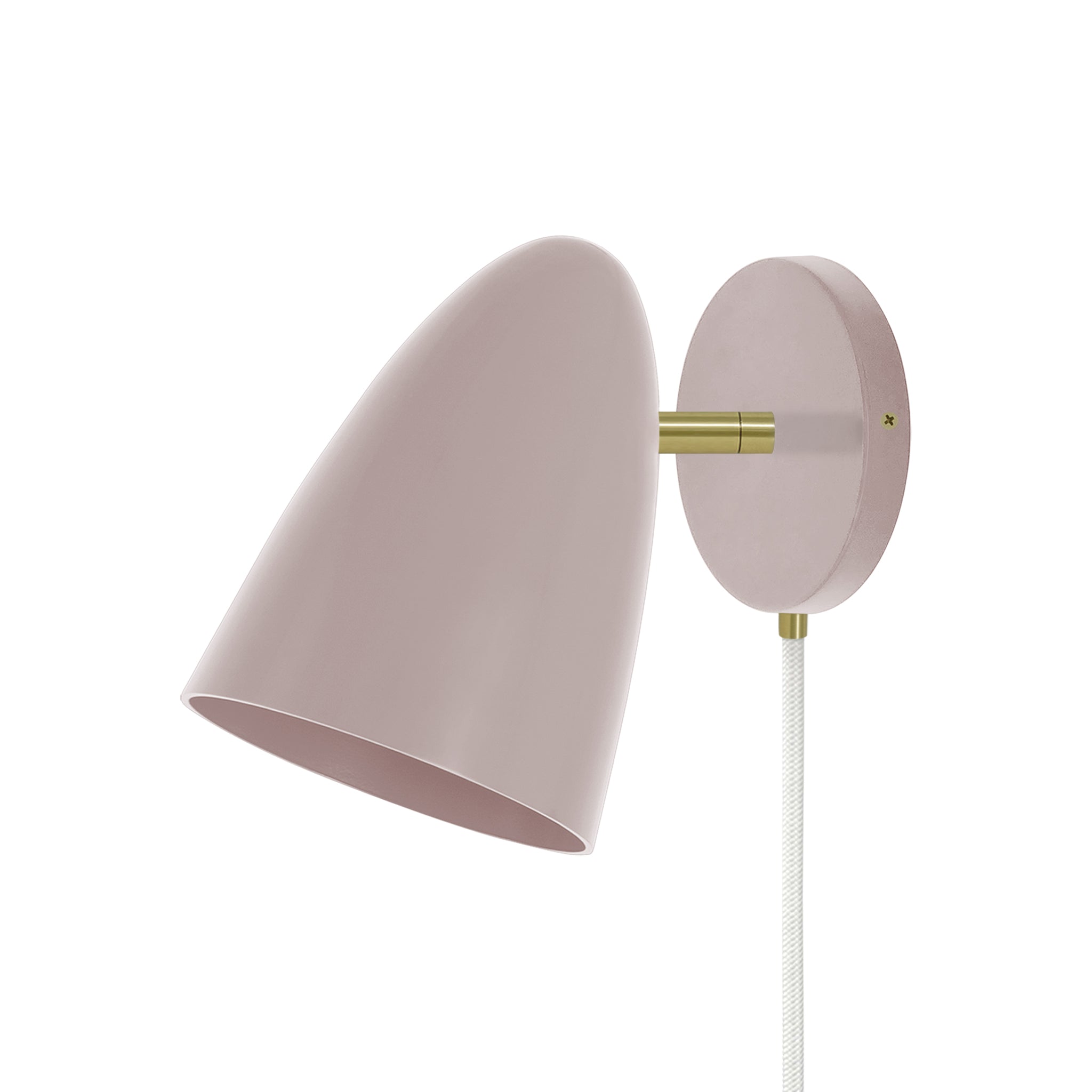 Brass and barely color Boom plug-in sconce no arm Dutton Brown lighting